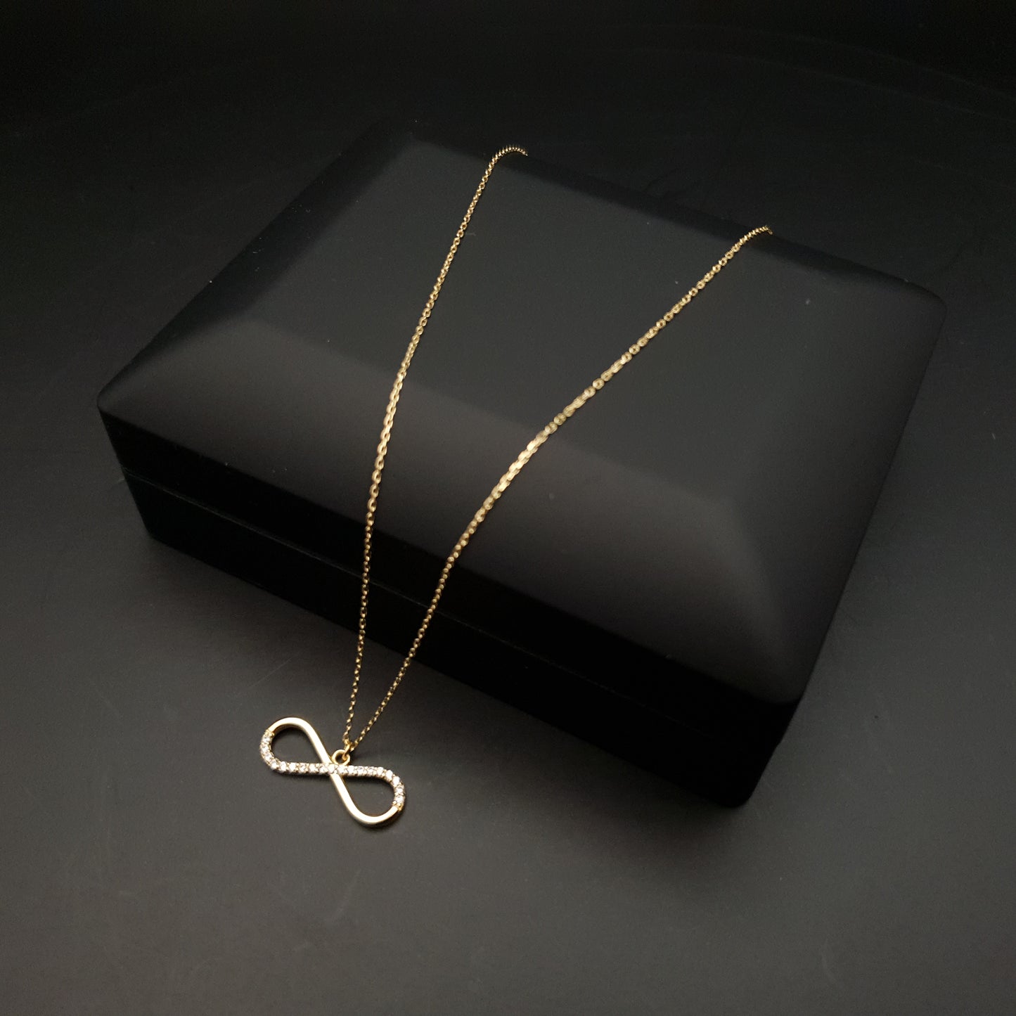 18k Real gold infinity symbol necklace, best gift fore her, birthday gift, new year gift,