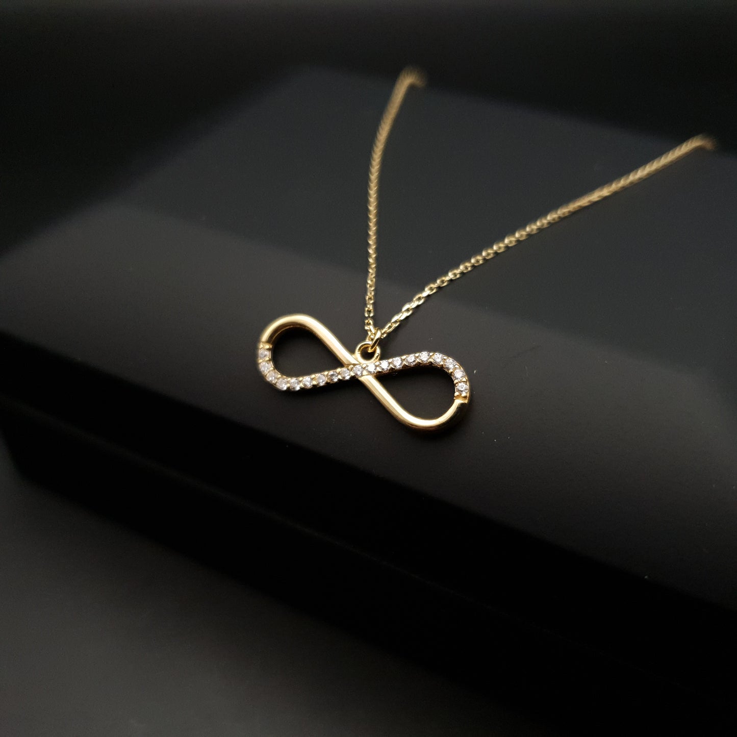 18k Real gold infinity symbol necklace, best gift fore her, birthday gift, new year gift,