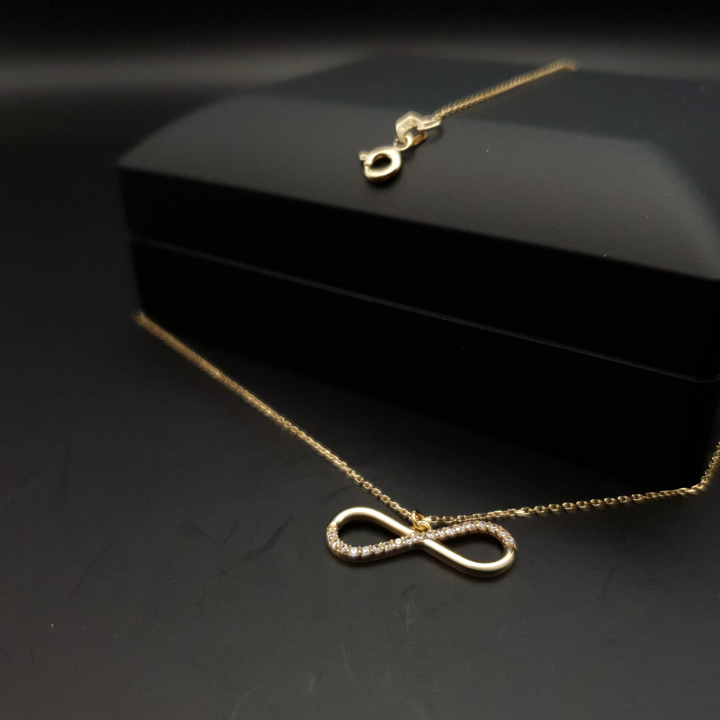 18k Real gold infinity symbol necklace, best gift fore her, birthday gift, new year gift,