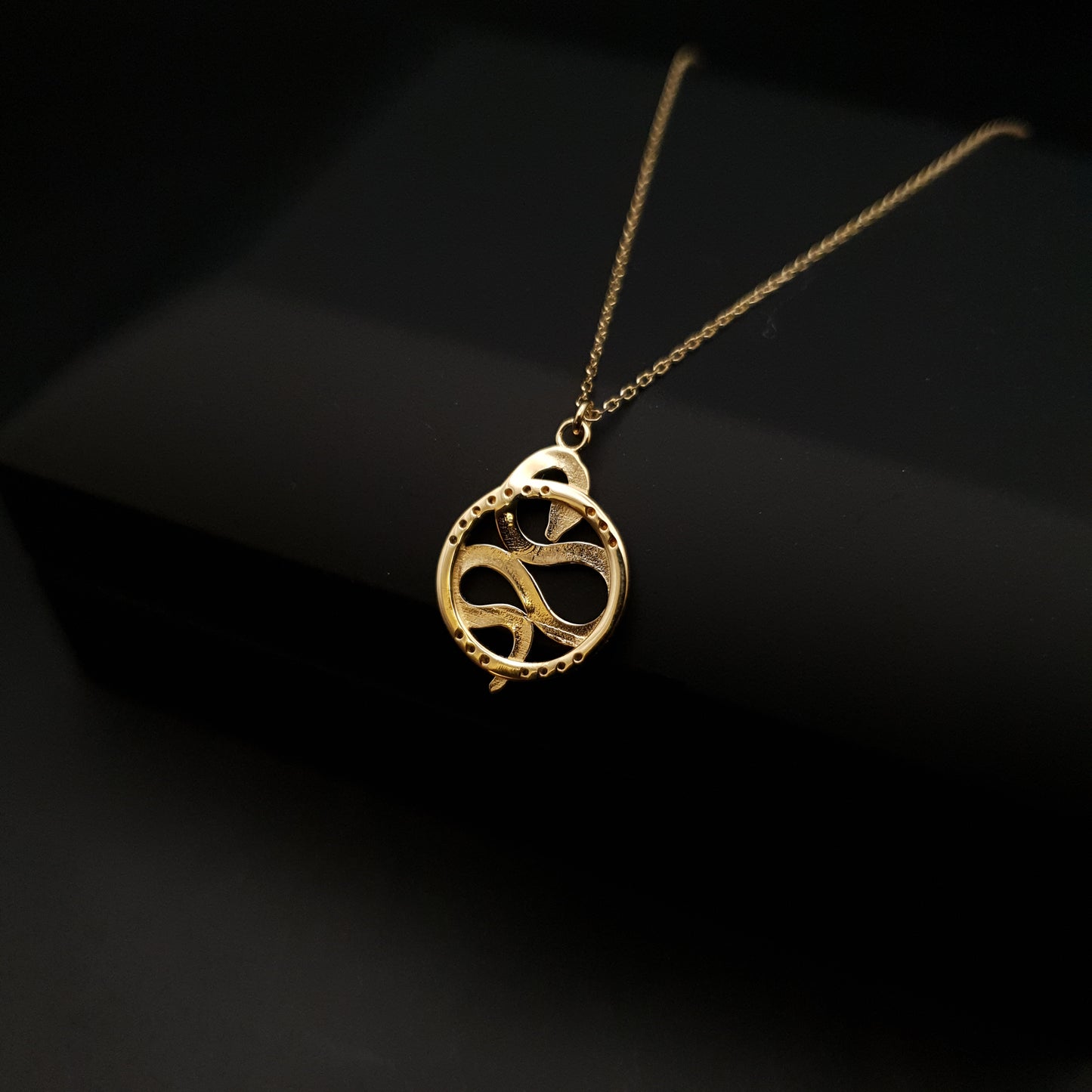 18K Real Gold Snake pendants Necklace, Luck Necklace, best gift for her, symbol of luck, birthday gift, valentine gift, new year gift