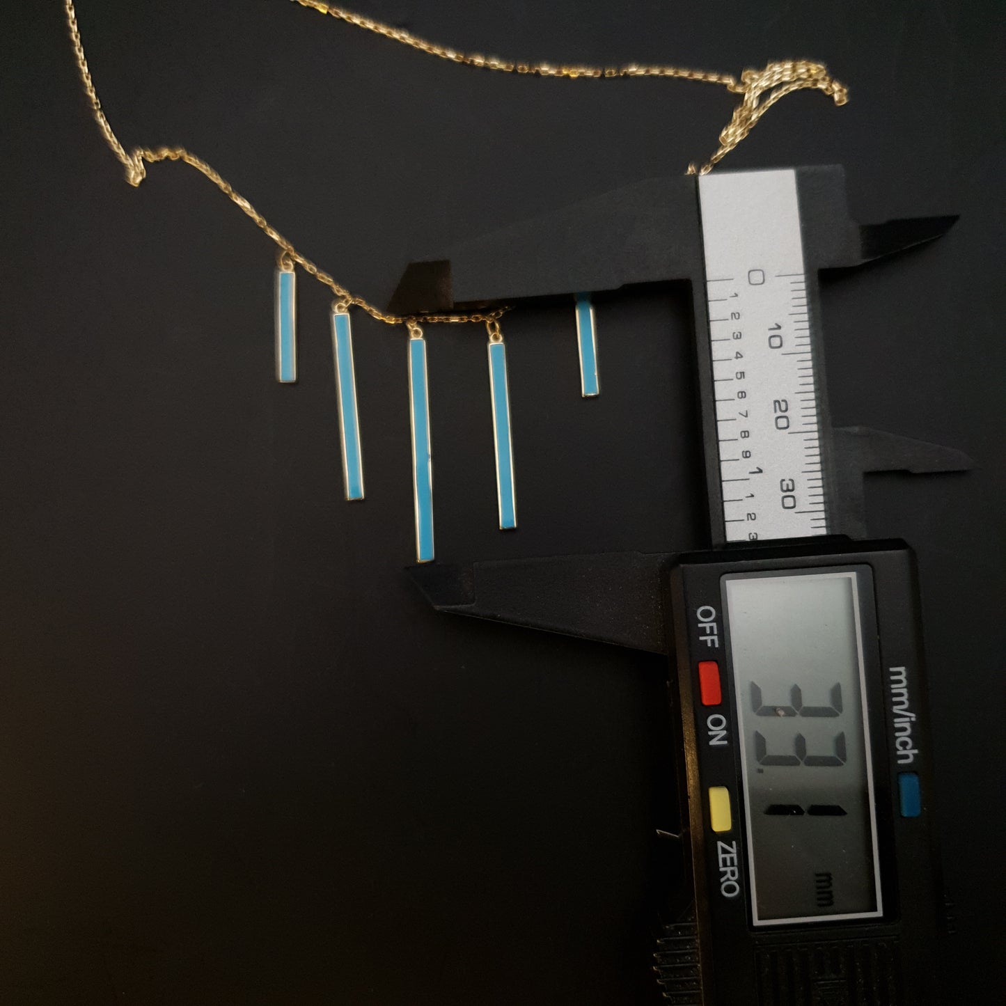 18K Real Gold Turquoise Dainty Bar Necklace, Turquoise Bar Pendant, best gift for her, birthday gift, modern design, charm necklace