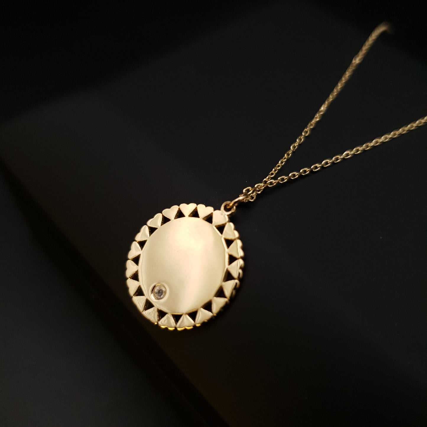 18K Real Gold Circle of Love Necklace, Circle pendant, Love Circle, Circle of Heart, best gift for her, birthday gift,
