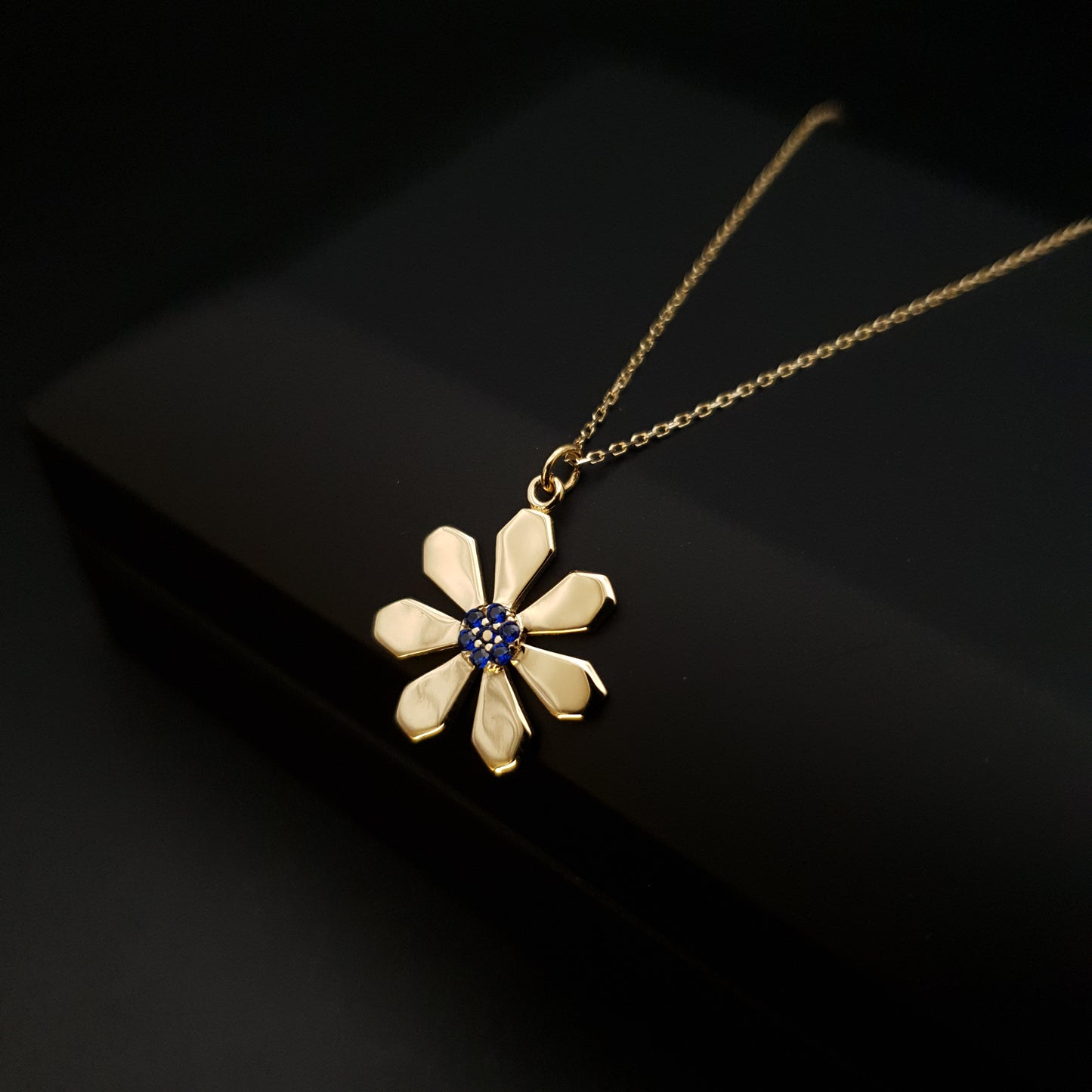 18K Real Gold Daisy Flower necklace, Daisy Flower pendant, Papatya Pendant, Best Gift For Her, Birthday Gift,