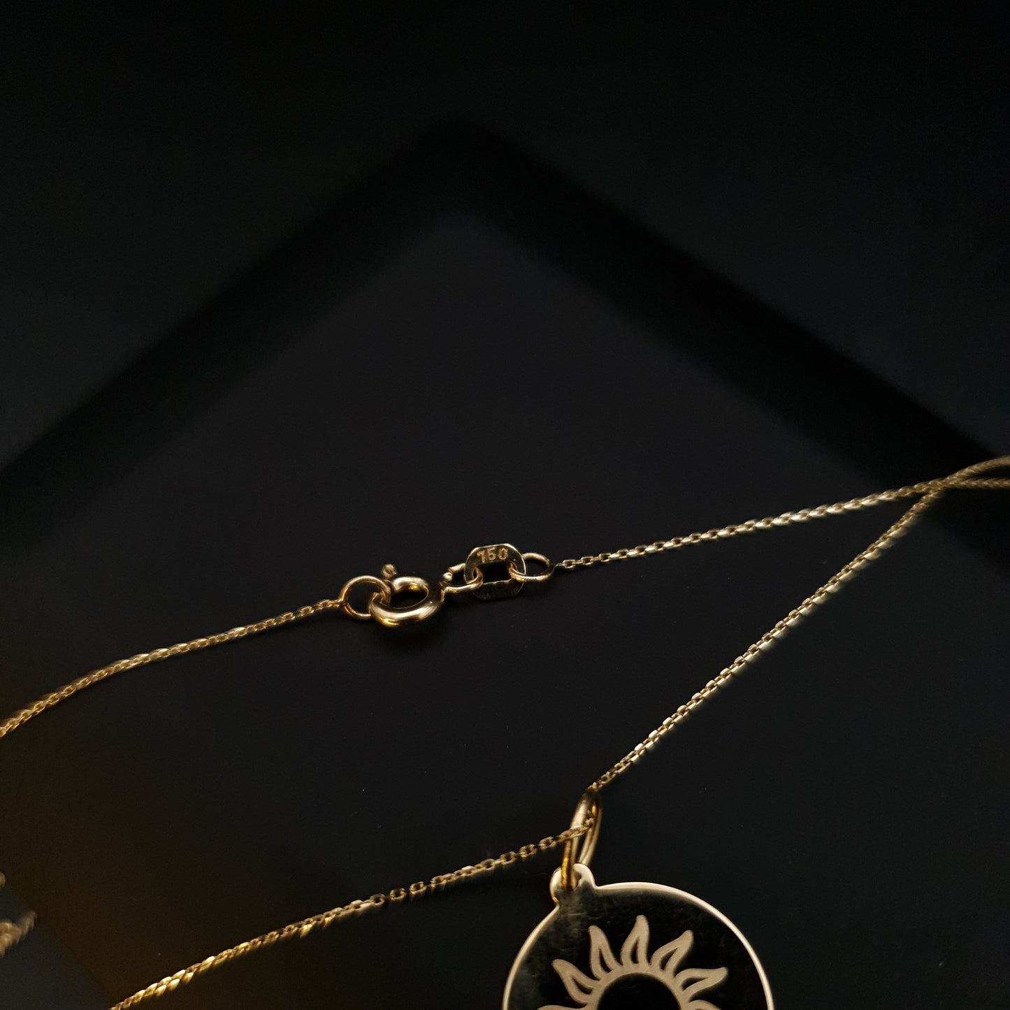 18K Real Gold Sun Symbol Necklace, Sun Symbol Pendant, Sun Charm Necklace, best gift for her, Birthday Gift, Valentine Gift,