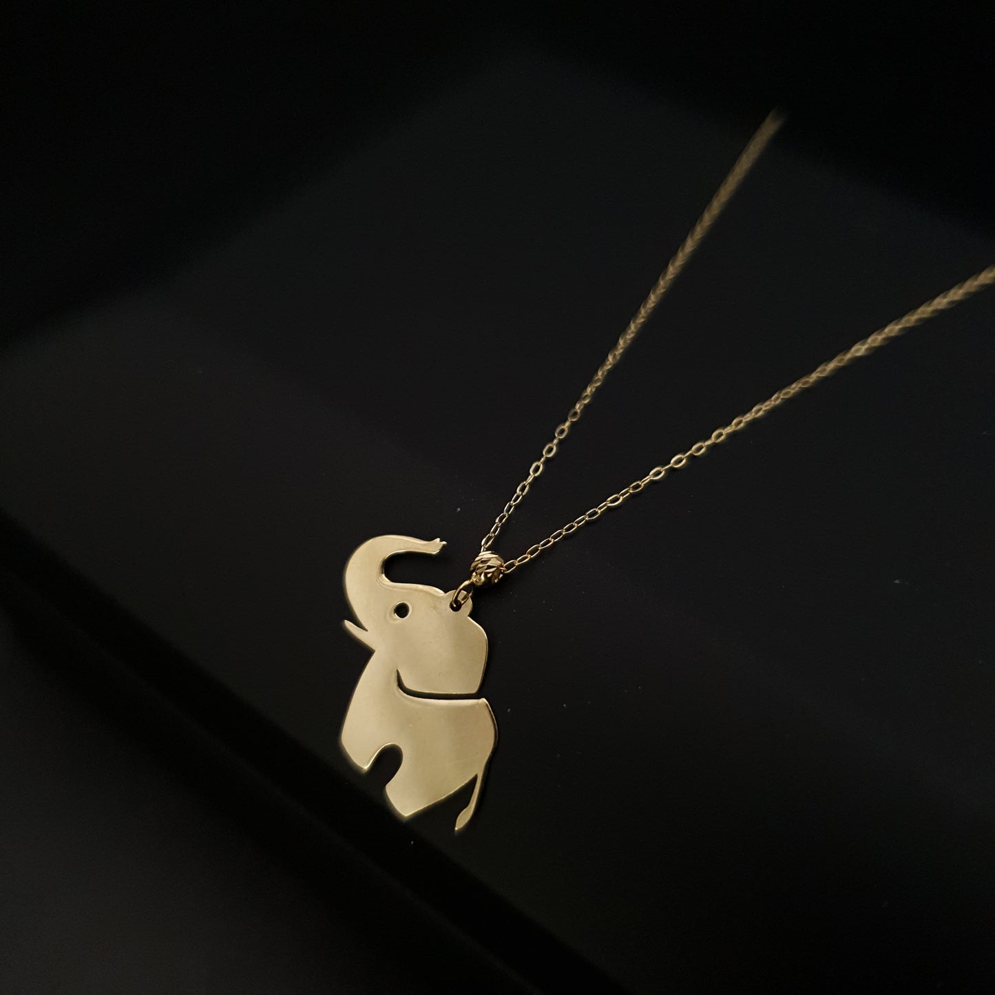 14K Real Gold Baby Elephant Necklace, Dainty Animal Pendant, Elephant Lovers Gift for Kids and Mothers,Birthday Gift, Best Gift