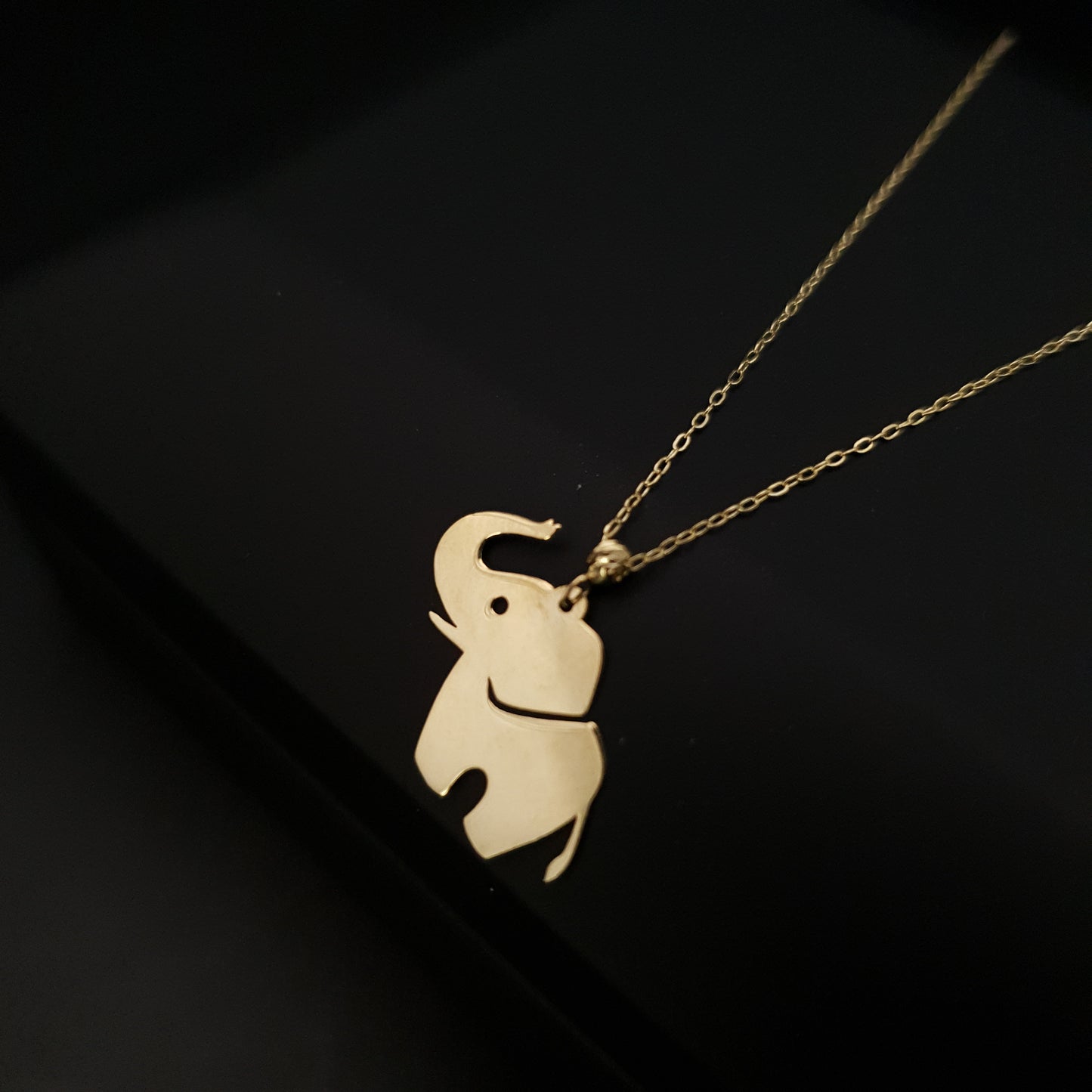 14K Real Gold Baby Elephant Necklace, Dainty Animal Pendant, Elephant Lovers Gift for Kids and Mothers,Birthday Gift, Best Gift