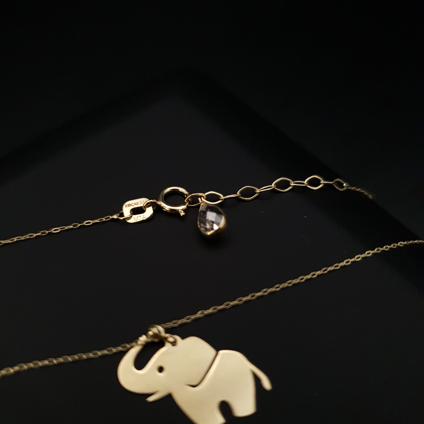 14K Real Gold Baby Elephant Necklace, Dainty Animal Pendant, Elephant Lovers Gift for Kids and Mothers,Birthday Gift, Best Gift