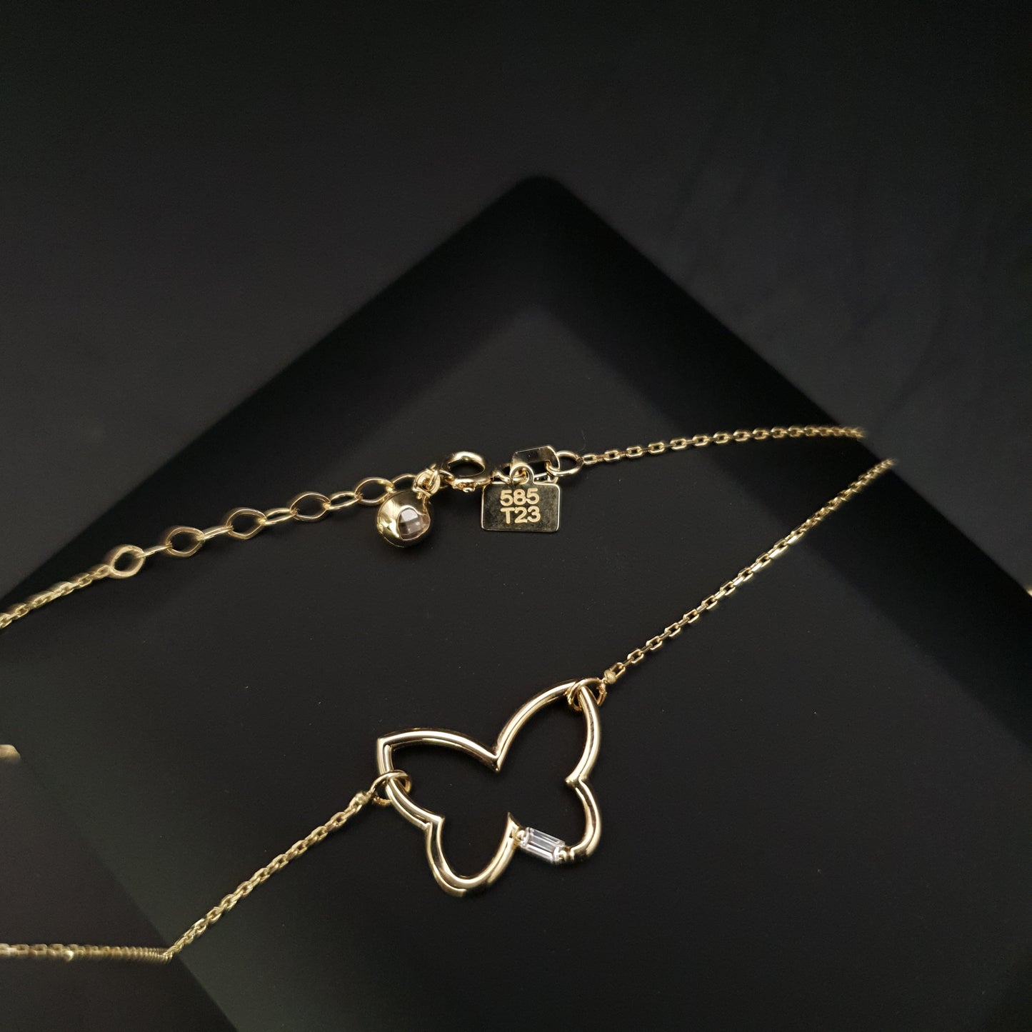 14K Real Gold Butterfly Necklace, Butterfly Pendant, Small Butterfly, charm Necklace, best gift for her, Birthday gift,