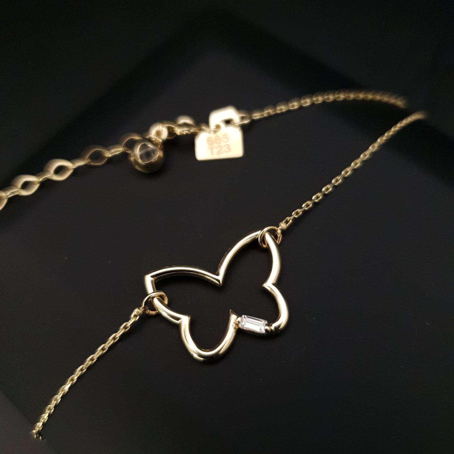 14K Real Gold Butterfly Necklace, Butterfly Pendant, Small Butterfly, charm Necklace, best gift for her, Birthday gift,