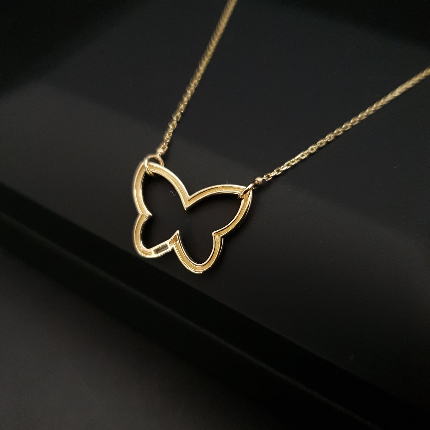 14K Real Gold Butterfly Necklace, Butterfly Pendant, Small Butterfly, charm Necklace, best gift for her, Birthday gift,