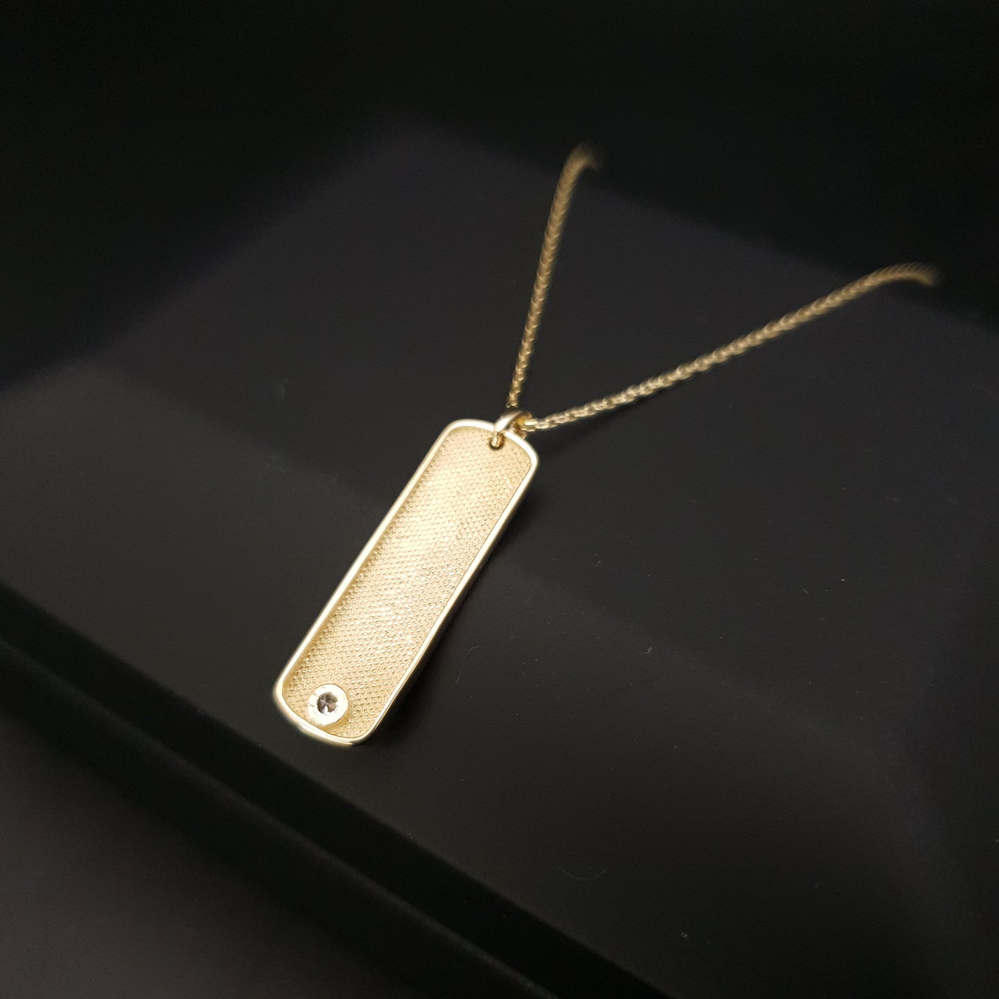 14K Real Gold Plate Necklace, Plate pendant, Charm Necklace, Best gift, Gift for her, Birthday gift,