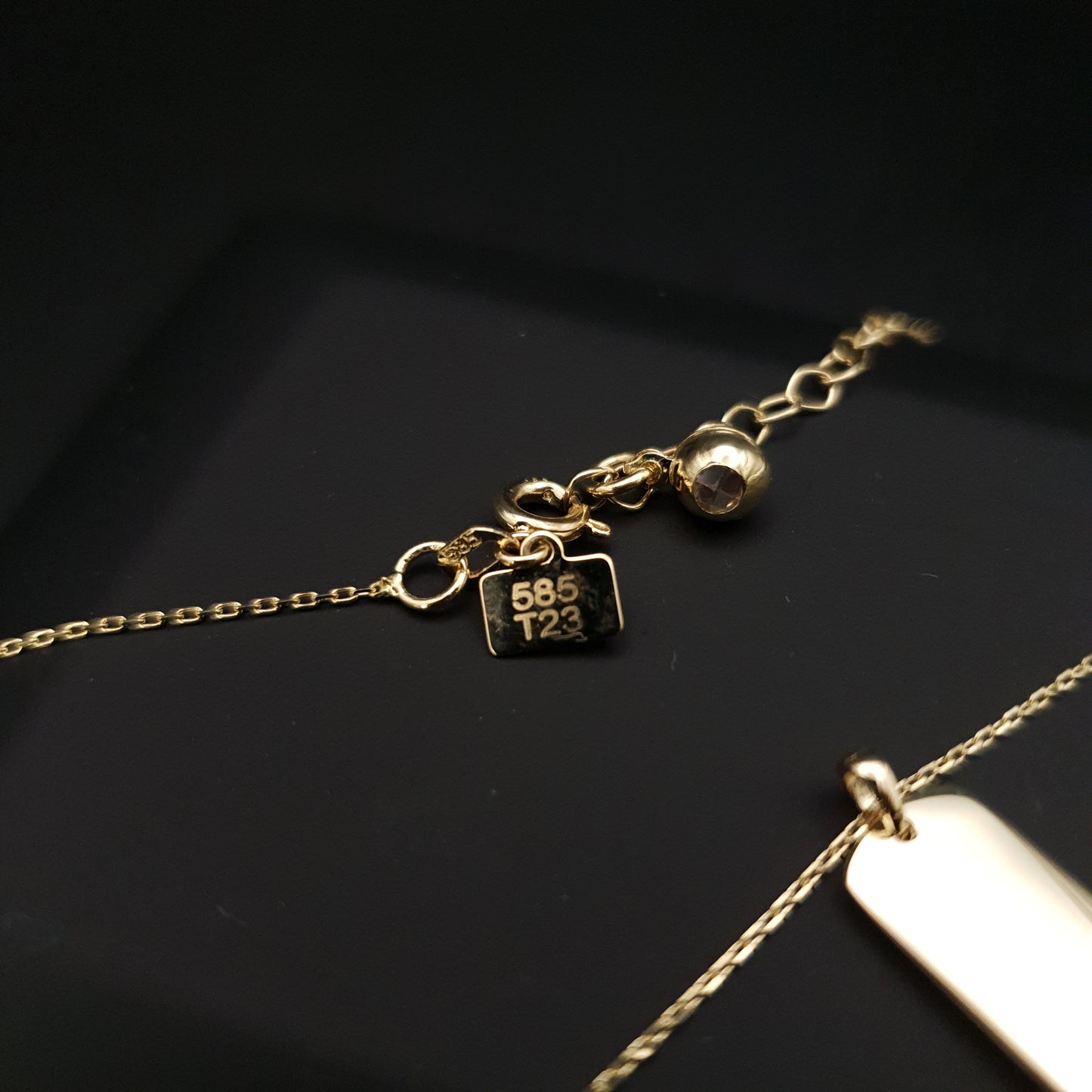 14K Real Gold Plate Necklace, Plate pendant, Charm Necklace, Best gift, Gift for her, Birthday gift,