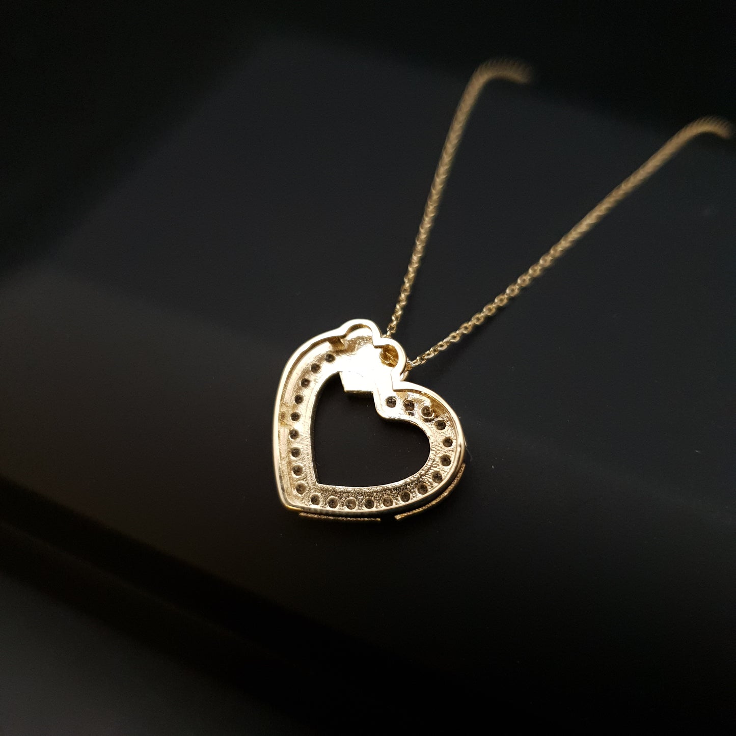 14K Real Gold Heart of Diamond Necklace, Heart pendants, Charm Necklace, best gift for her, valentine gift, birthday gift,