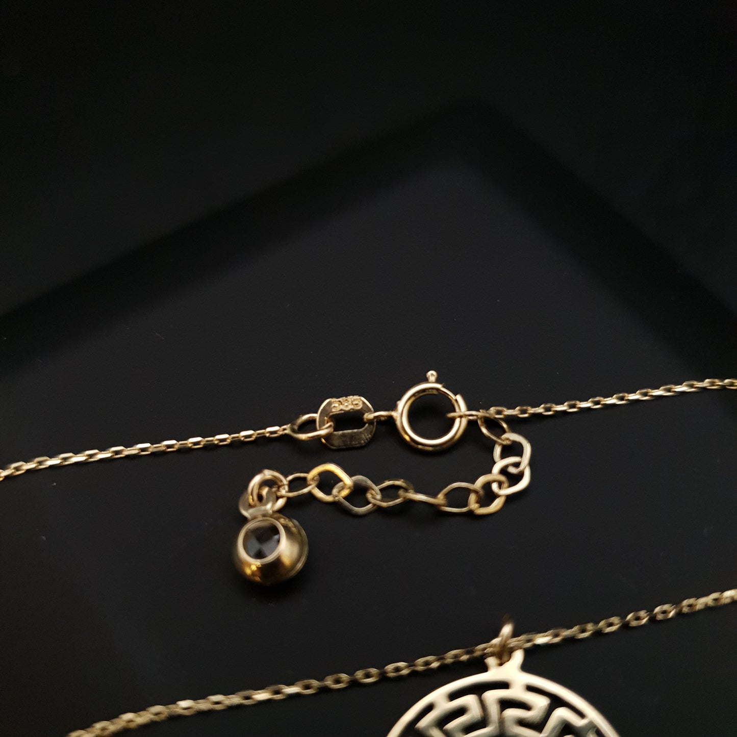 14K Real Gold Greek Necklace, Greek pattern necklace, Gold medallion, necklace Geometric jewelry, Gift for her, Best gift,