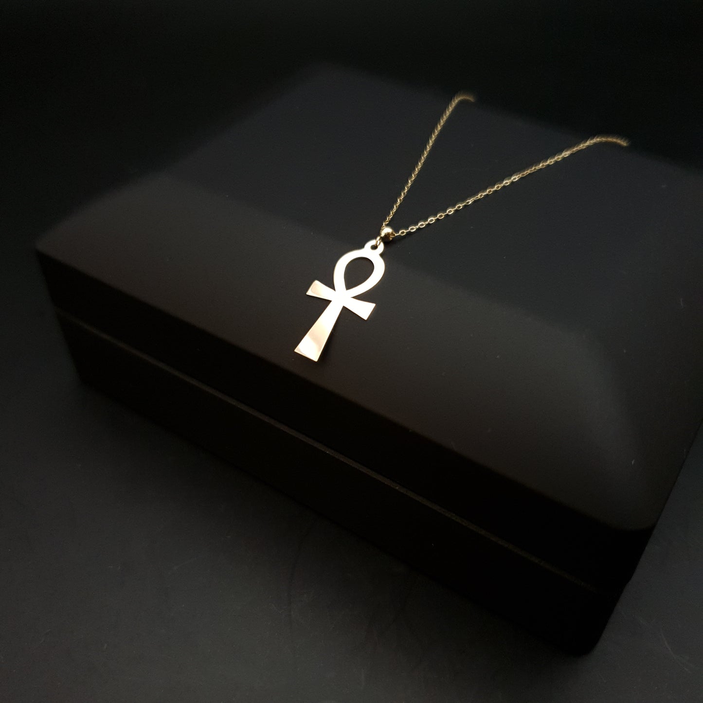 14K Real Gold Ankh Cross Necklace, Ankh Cross Pendant, Best Gift, Charm Necklace, Charm Pendant, Gold Cross