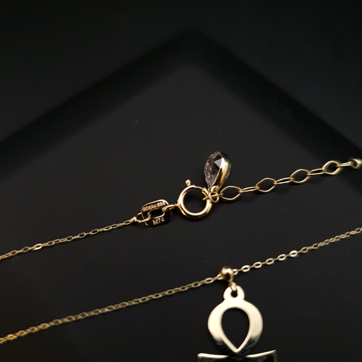 14K Real Gold Ankh Cross Necklace, Ankh Cross Pendant, Best Gift, Charm Necklace, Charm Pendant, Gold Cross