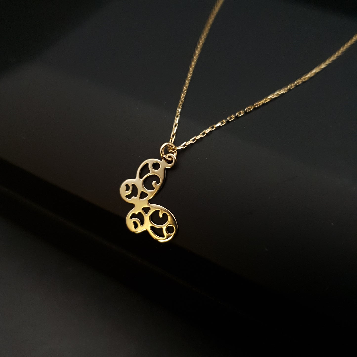 14K Real Gold Mini Butterfly Necklace, Butterfly Pendant, Small Butterfly, charm Necklace, best gift for her, Birthday gift,