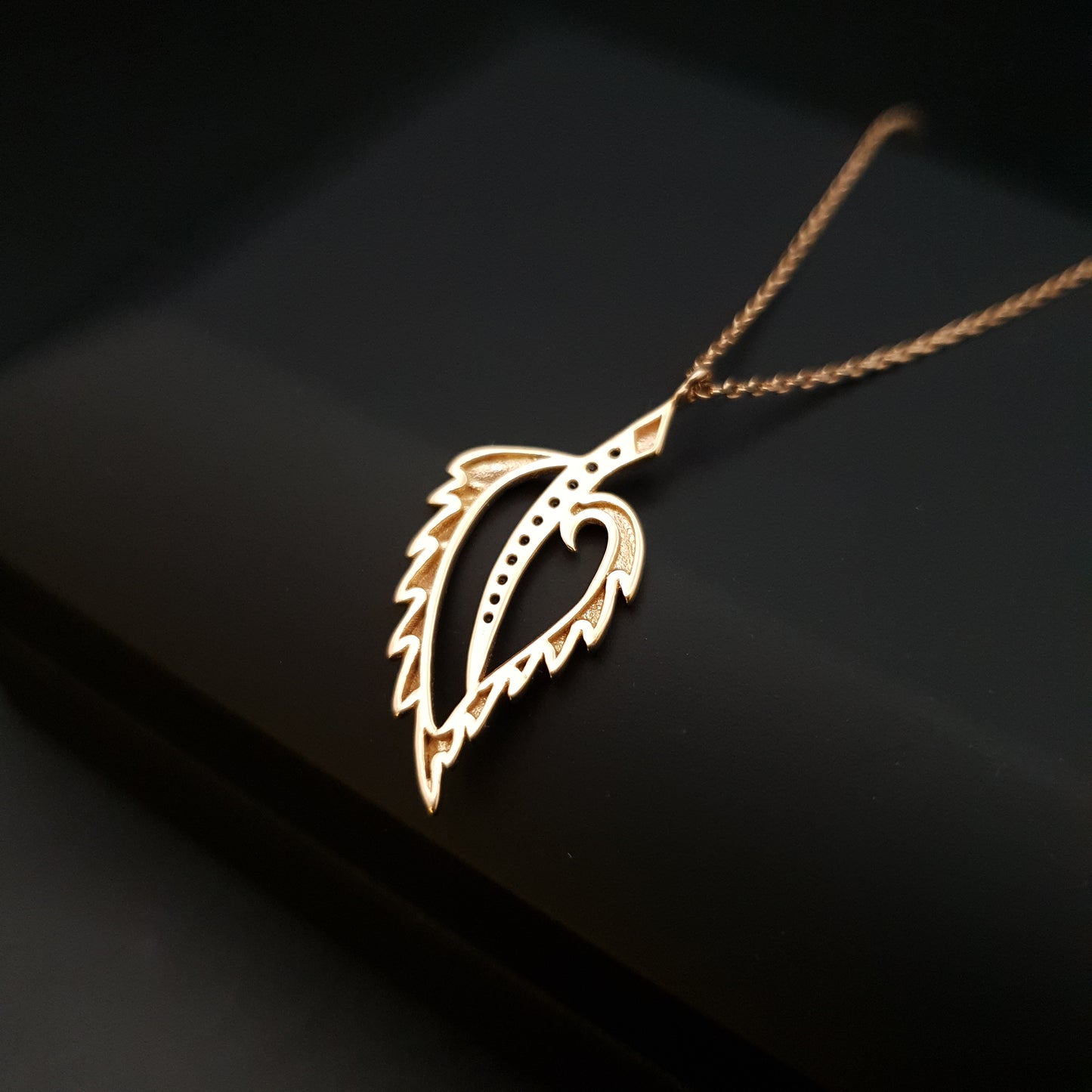 18K Real Gold Leaf Shape Necklace, Charm Necklace, Leaf Pendant, gift for her, best gift, birthday gift, gold leaf necklace,