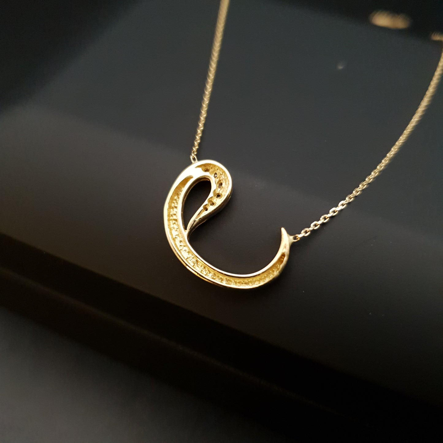 18K Real Gold Vav Letter Necklace, V Letter in Persian, Vav Letter Pendant, V letter in Persian, Best gift for her, Birthday gift