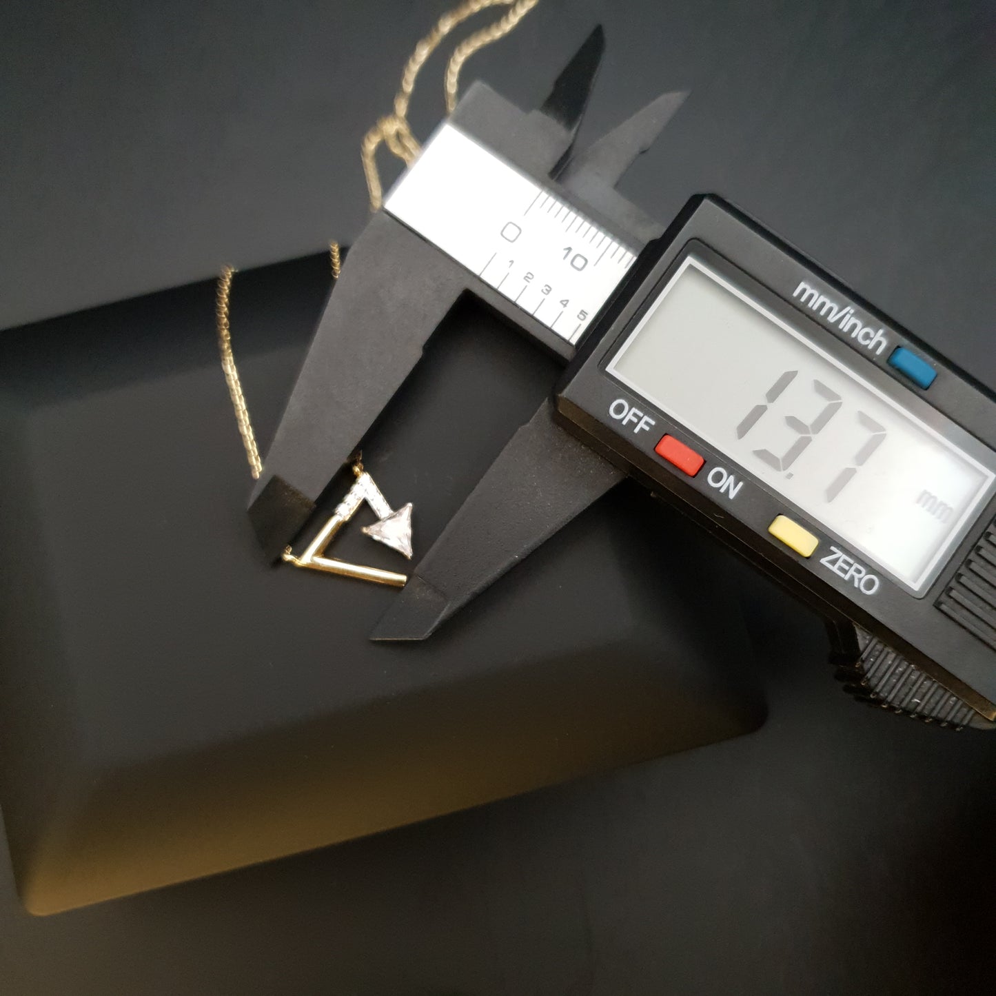 18K Real Gold Triangle Necklace, Triangle Pendant With Diamond, Triangle of Love, Charm Necklace, Best gift for her, Birthday gift,