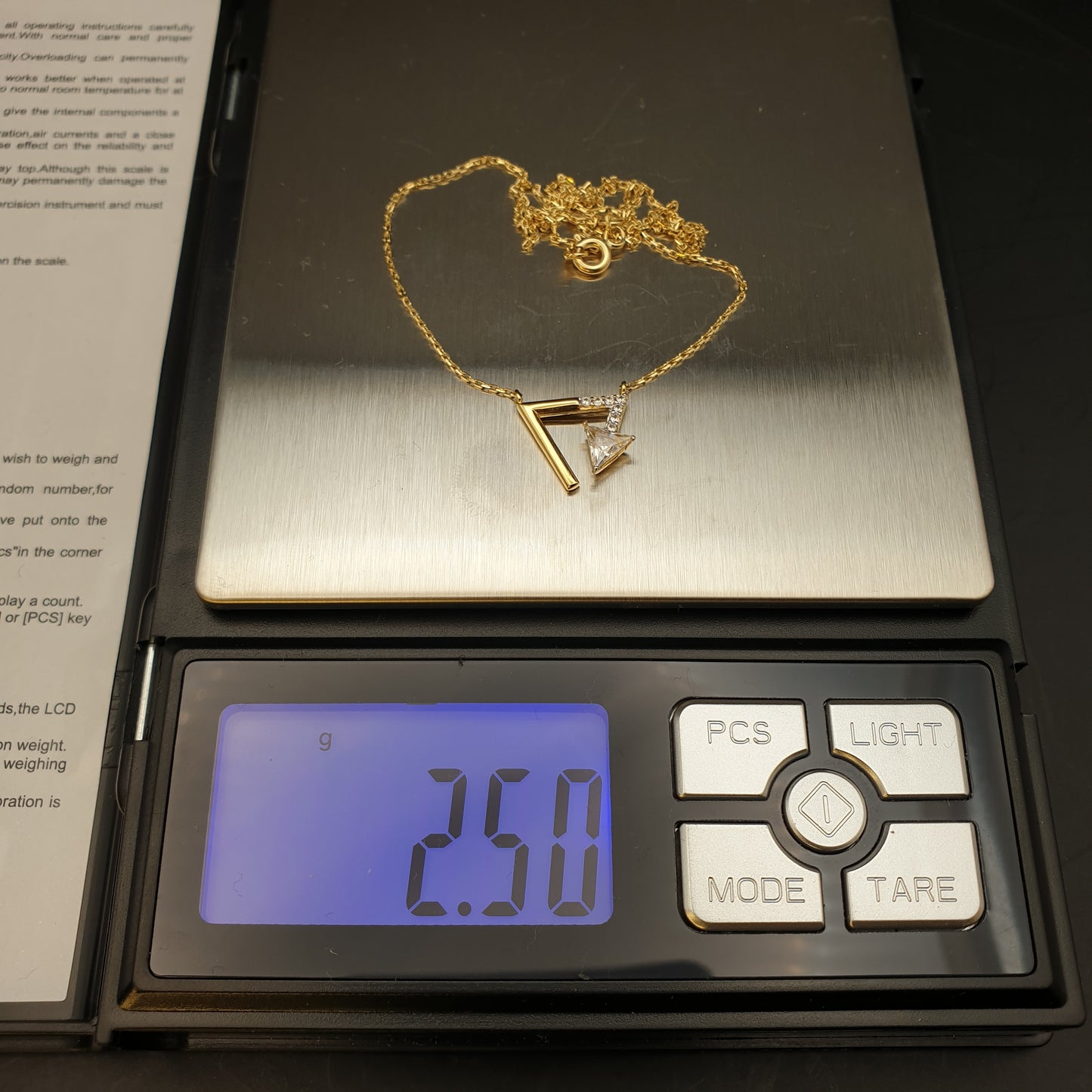18K Real Gold Triangle Necklace, Triangle Pendant With Diamond, Triangle of Love, Charm Necklace, Best gift for her, Birthday gift,