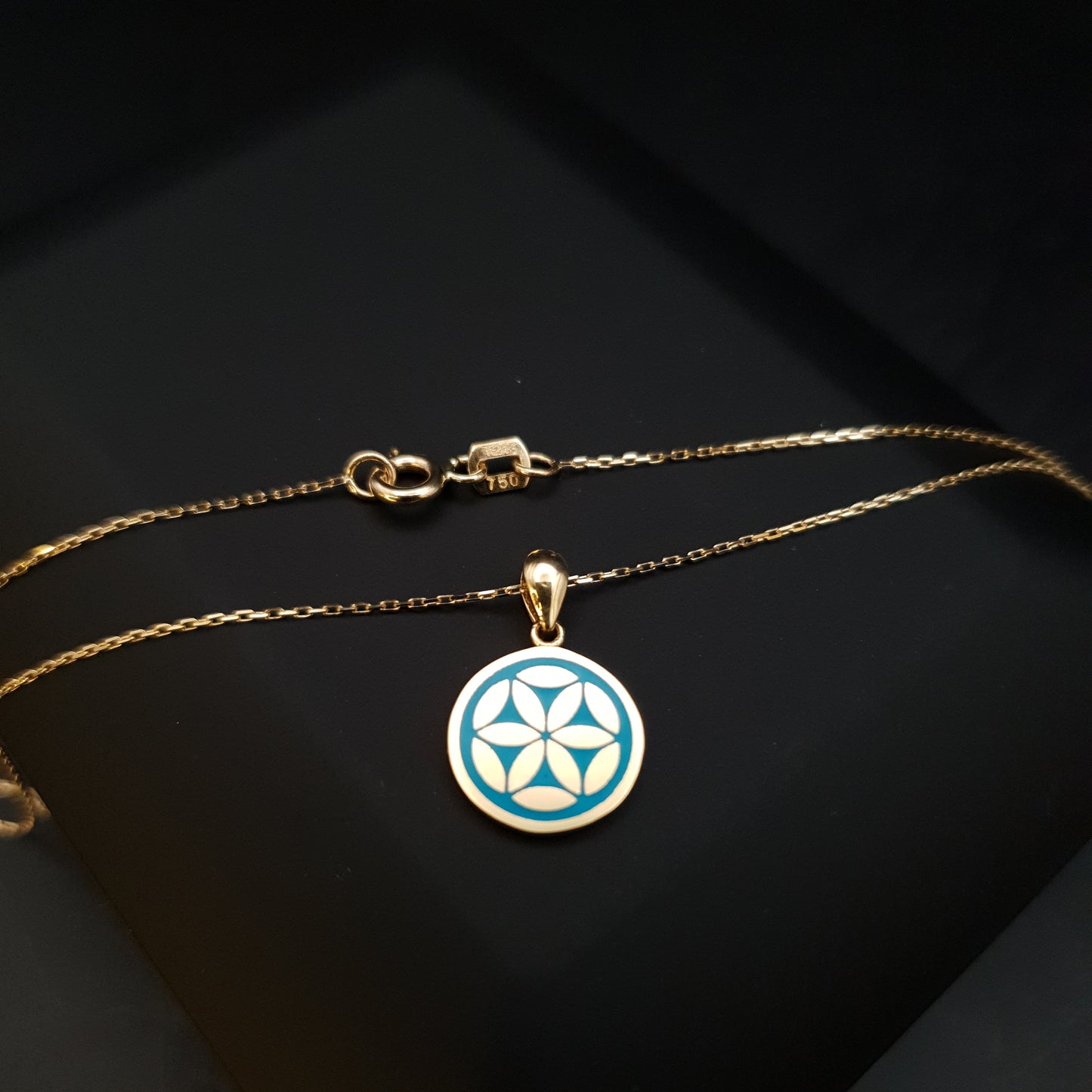18K Real Gold The Flower of Life Necklace, The Secret of the Universe Pendant, Charm Necklace, Best Gift for her, Birthday