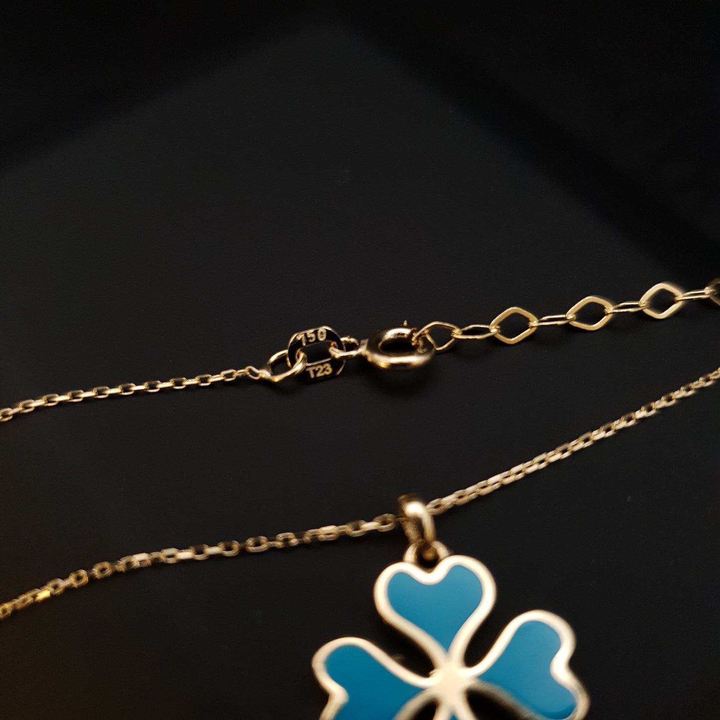 18K Real Gold Four Leaf Clover Necklace, Clover Pendant, Best Gift for Her, Birthday Gift, Charm Necklace, Gold Luck Clover,
