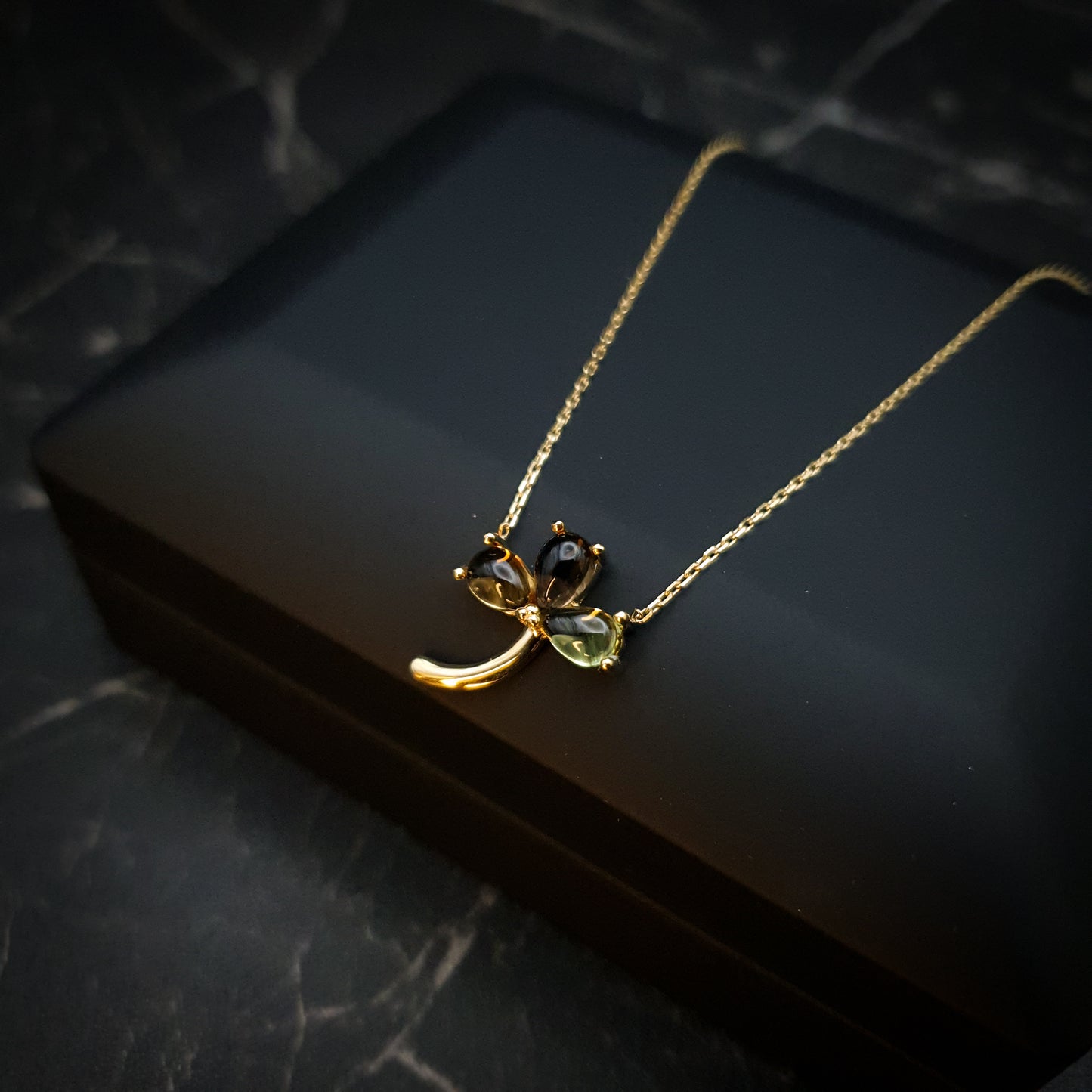 18K Real Gold Three Leaf Clover Necklace, Gold Clover Necklace, Best Gift for Her, Birthday Gift, Three Leaf Clover, High Quality Gold,
