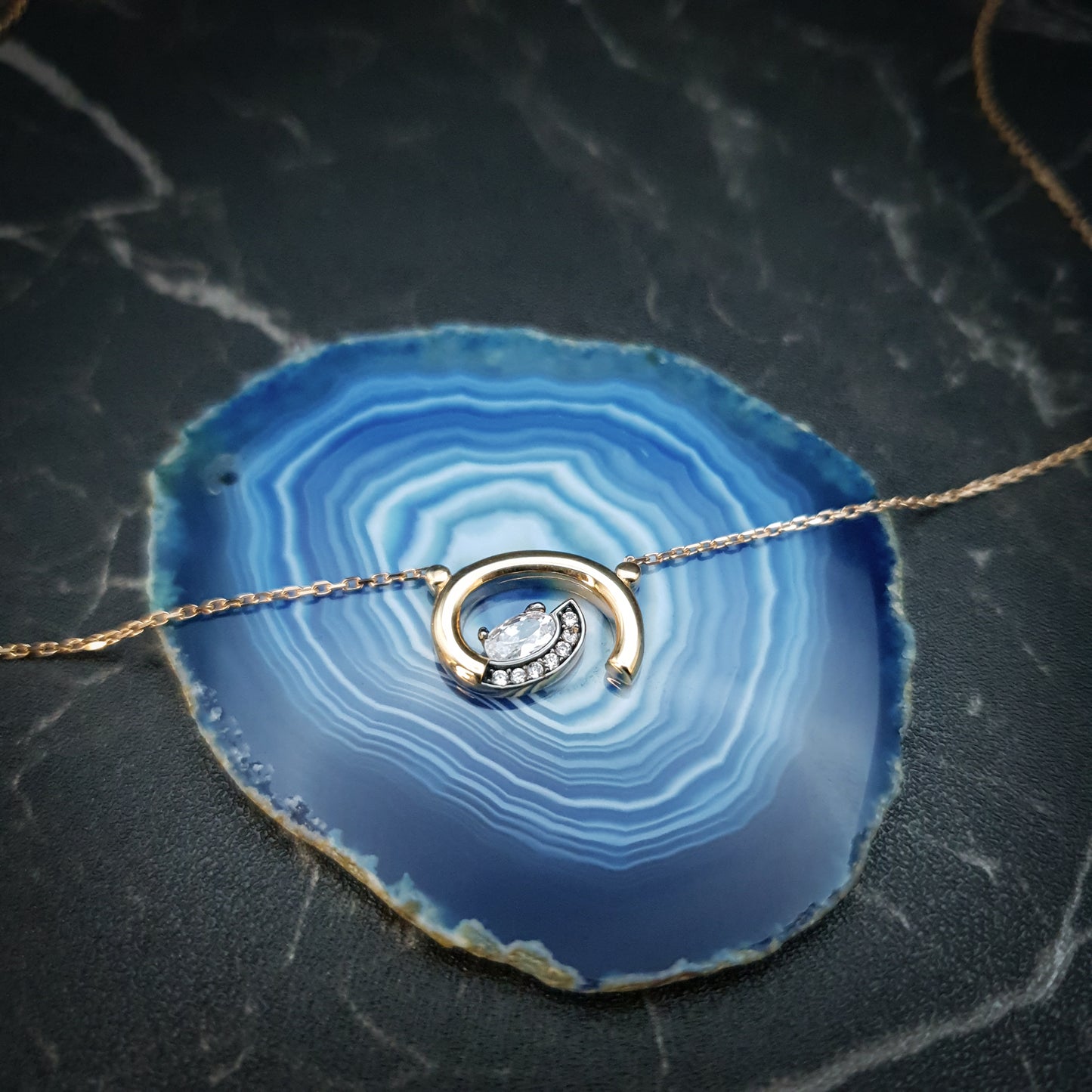 18K Real Gold Forged Whirlpool Necklace, Gold forged, High Quality Gold, Best Gift For Her, Birthday Gift, Valentine Gift, Anniversary Gift