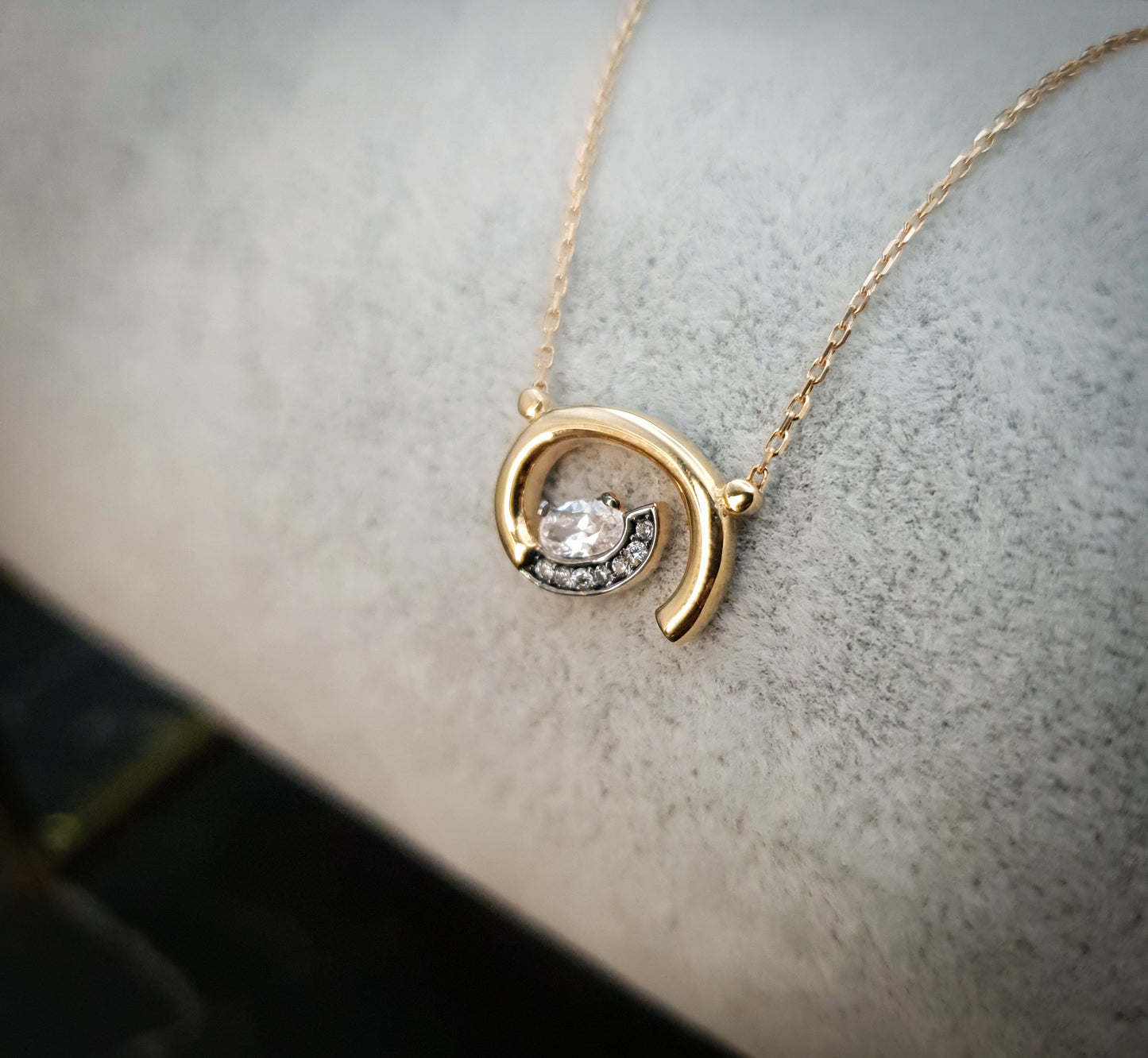 18K Real Gold Forged Whirlpool Necklace, Gold forged, High Quality Gold, Best Gift For Her, Birthday Gift, Valentine Gift, Anniversary Gift