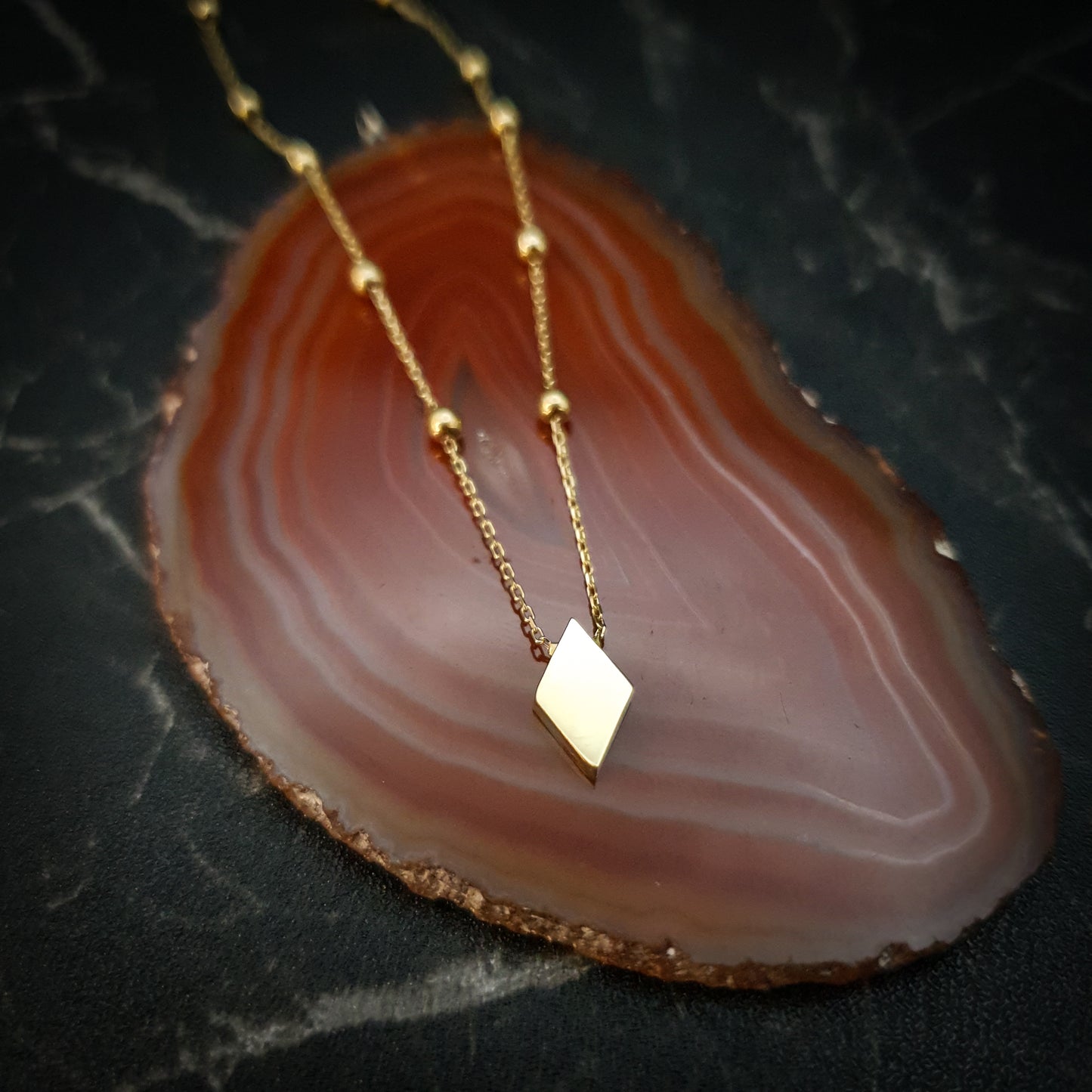 18K Real Gold Kite Necklace,Louise Necklace,Kite shape Pendant,Best Gift For her,Birthday Gift,High Quality Gold, Anniversary Gift,