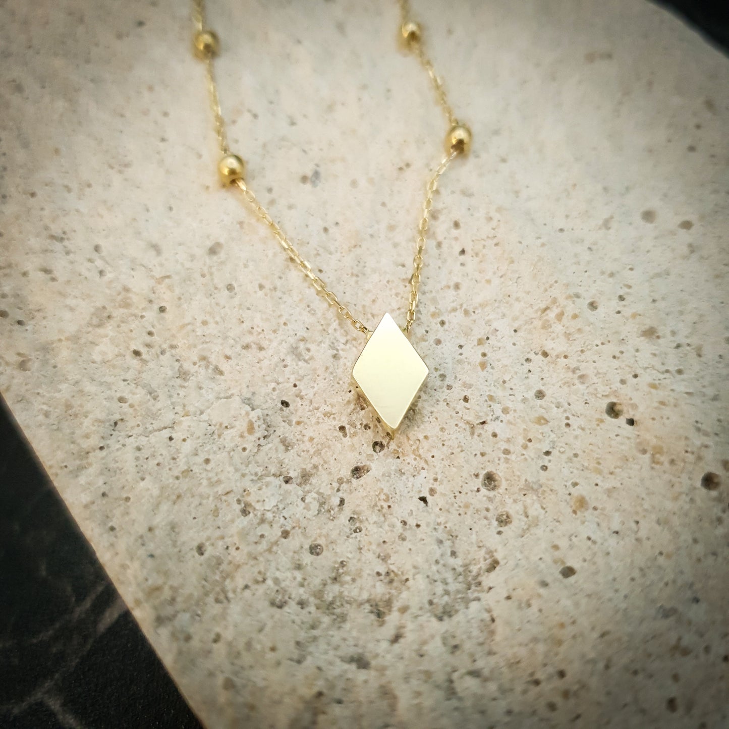 18K Real Gold Kite Necklace,Louise Necklace,Kite shape Pendant,Best Gift For her,Birthday Gift,High Quality Gold, Anniversary Gift,