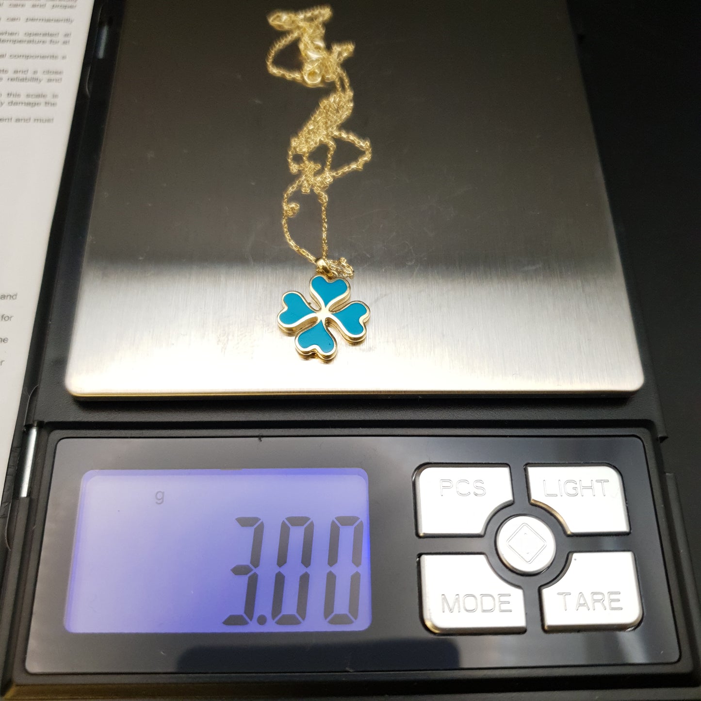 18K Real Gold Four Leaf Clover Necklace, Clover Pendant, Best Gift for Her, Birthday Gift, Charm Necklace, Gold Luck Clover,
