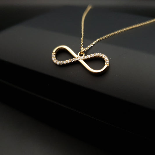 18k Real gold infinity symbol necklace, best gift fore her, birthday gift, new year gift,