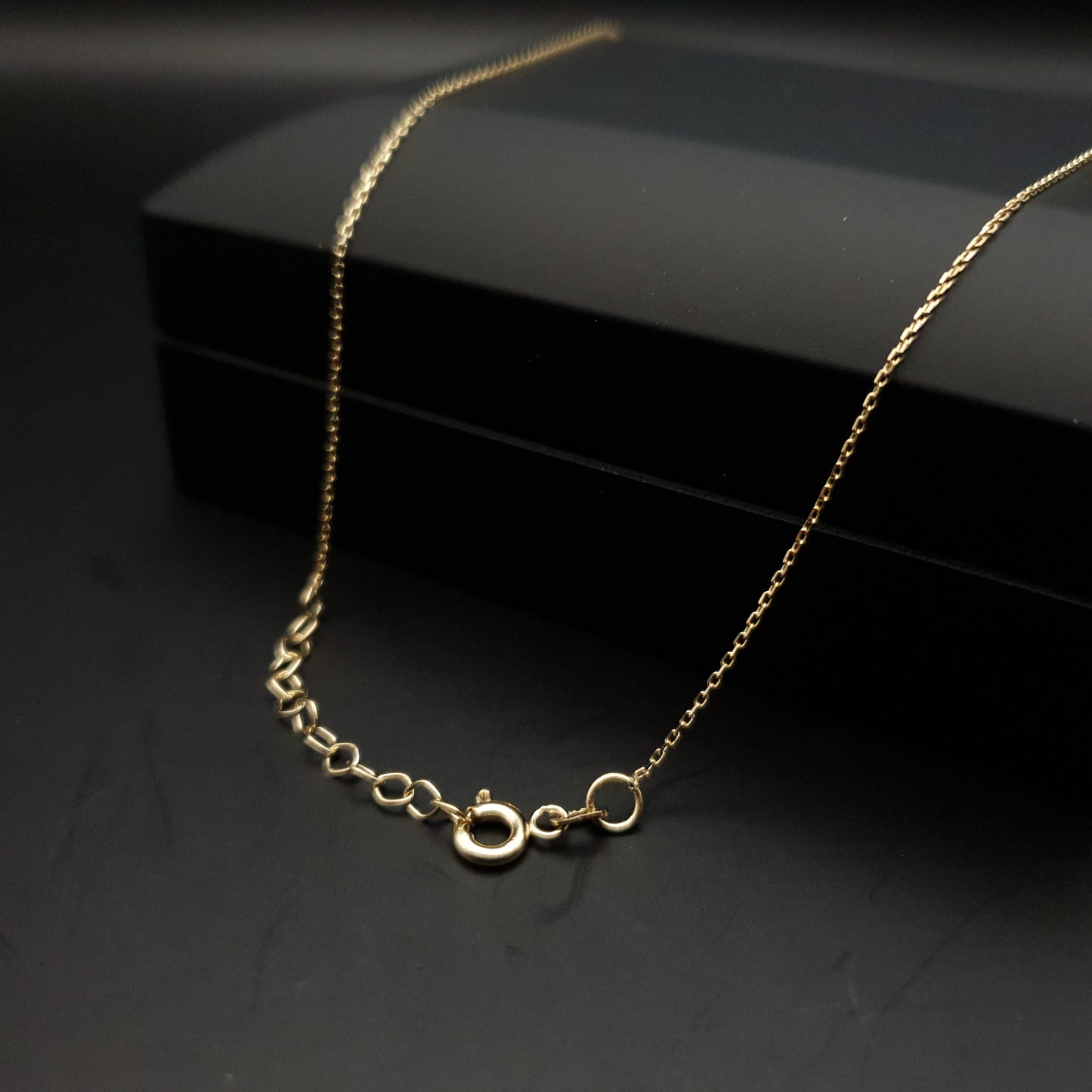 18k Real Gold Love Square initial necklace, geometric necklace, best gift for her, modern design necklace,