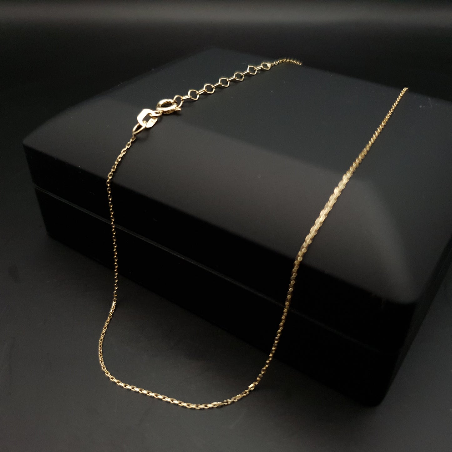 18k Real Gold Love Square initial necklace, geometric necklace, best gift for her, modern design necklace,