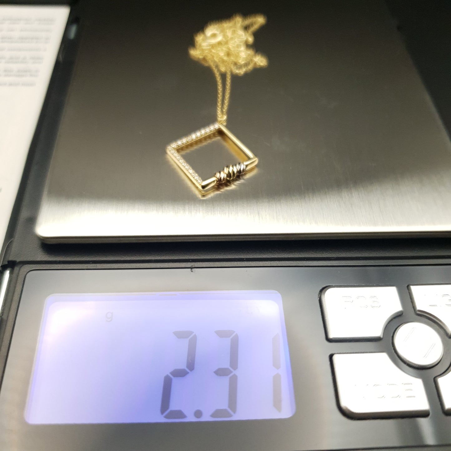 18k Real Gold Love Square initial necklace, geometric necklace, best gift for her, modern design necklace,