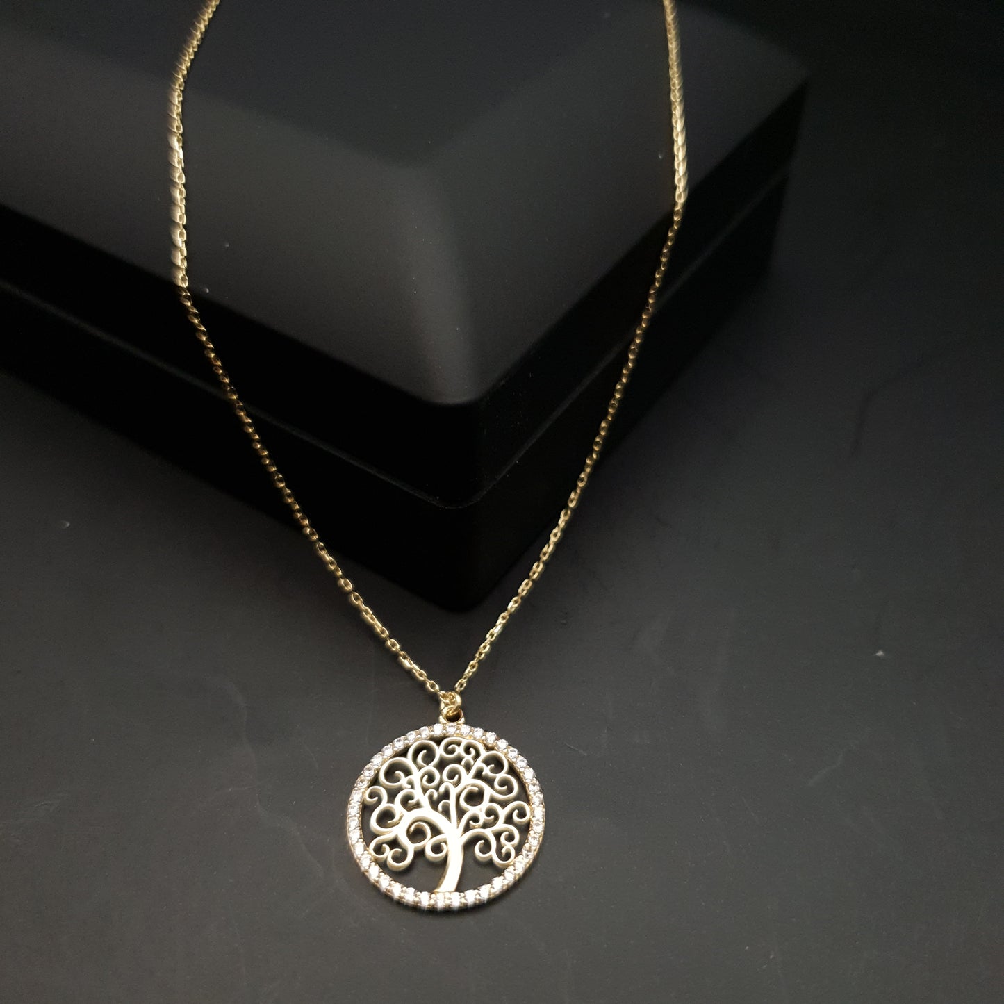18k Real Gold tree of life necklace, necklace for women, gift for her, tree of life pendants, birthday gift, 18ct yellow gold,
