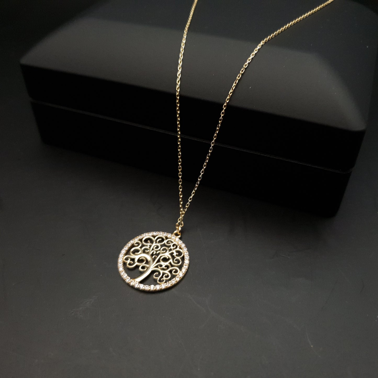 18k Real Gold tree of life necklace, necklace for women, gift for her, tree of life pendants, birthday gift, 18ct yellow gold,