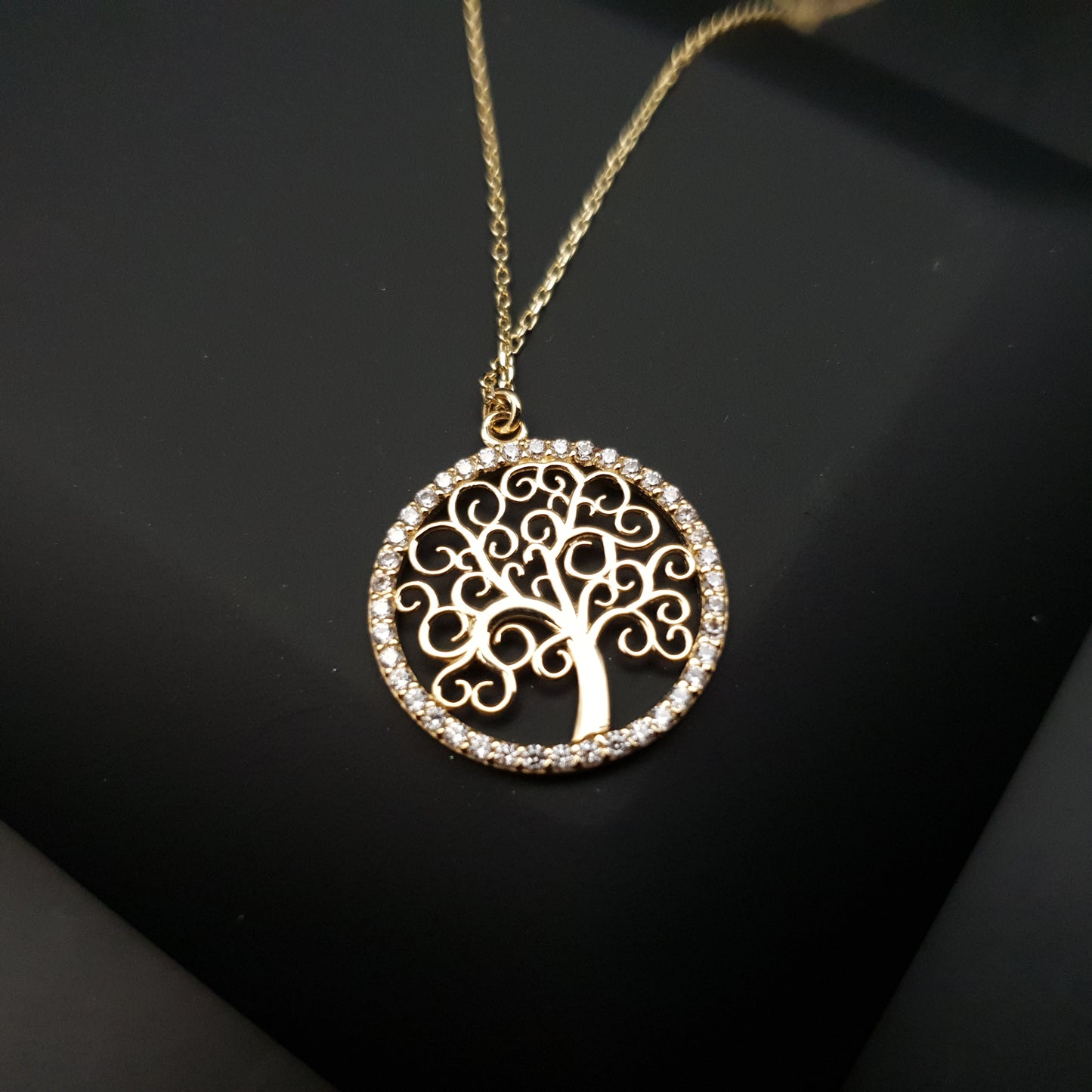 18k Real Gold tree of life necklace, necklace for women, gift for her, tree of life pendants, birthday gift, 18ct yellow gold,