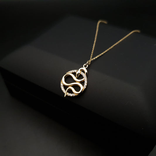 18K Real Gold Snake pendants Necklace, Luck Necklace, best gift for her, symbol of luck, birthday gift, valentine gift, new year gift