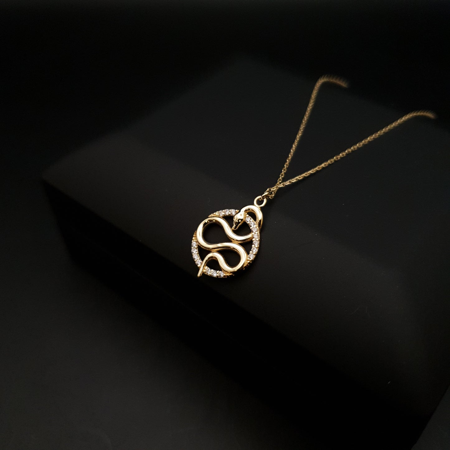18K Real Gold Snake pendants Necklace, Luck Necklace, best gift for her, symbol of luck, birthday gift, valentine gift, new year gift