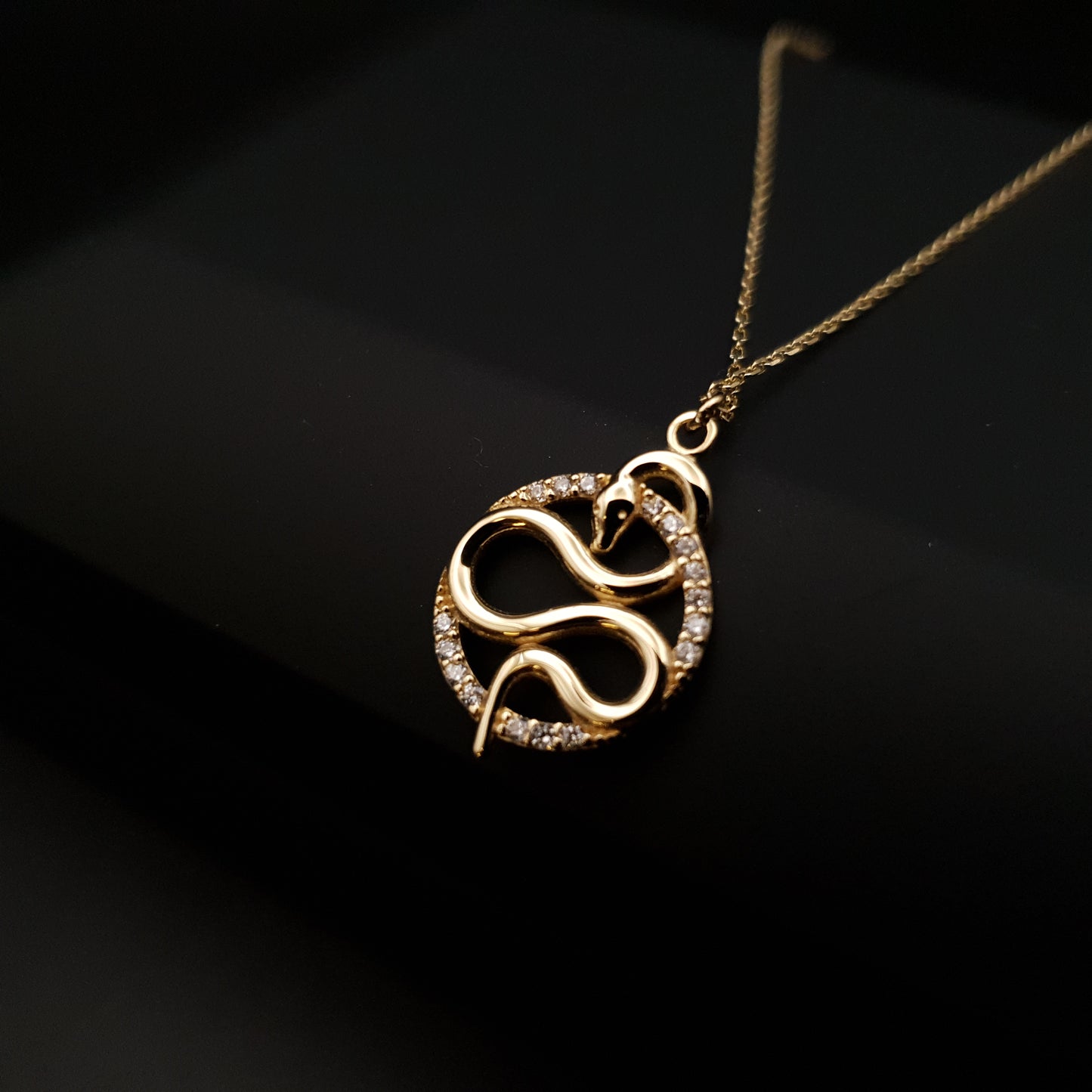 18K Real Gold Snake pendants Necklace, Luck Necklace, best gift for her, symbol of luck, birthday gift, valentine gift, new year gift