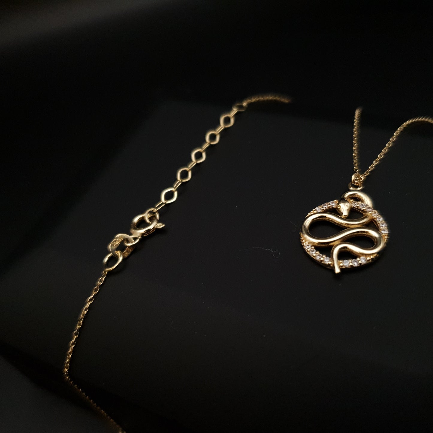 18K Real Gold Snake pendants Necklace, Luck Necklace, best gift for her, symbol of luck, birthday gift, valentine gift, new year gift