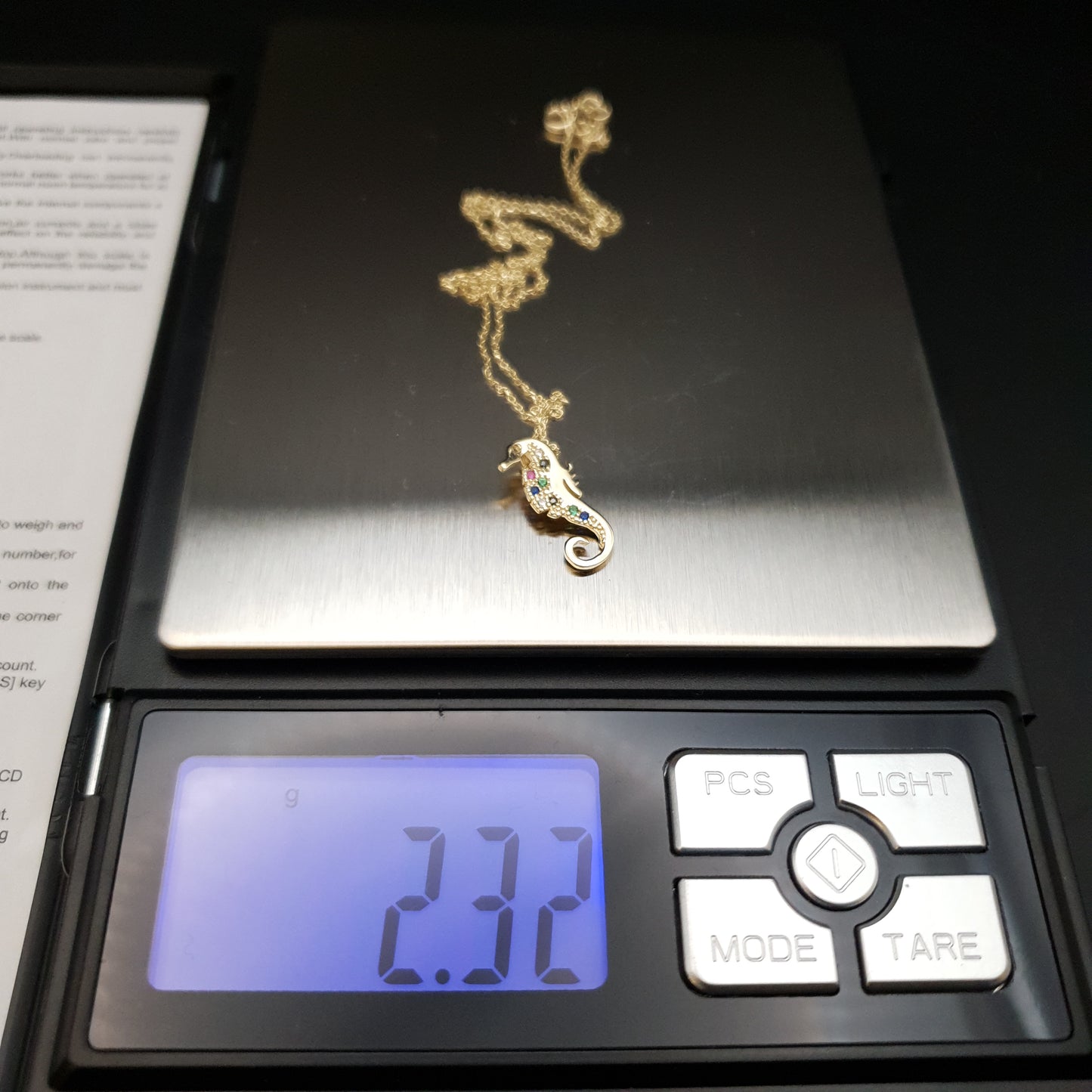 18K Real Solid Gold Modern Design Sea Horse Necklace, Sea Horse Pendant, gift for her/him, birthday gift, high quality certified gold