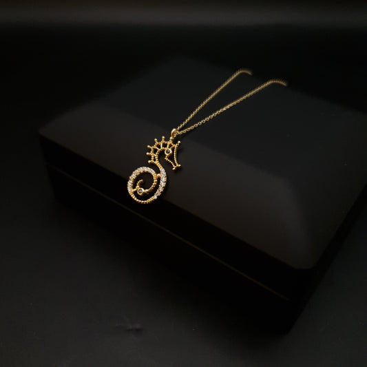 18K Real Gold Sea Horse Necklace, Sea Horse Pendant, Charm Necklace, Modern Design, Delicate design, best gift for her, birthday gift,