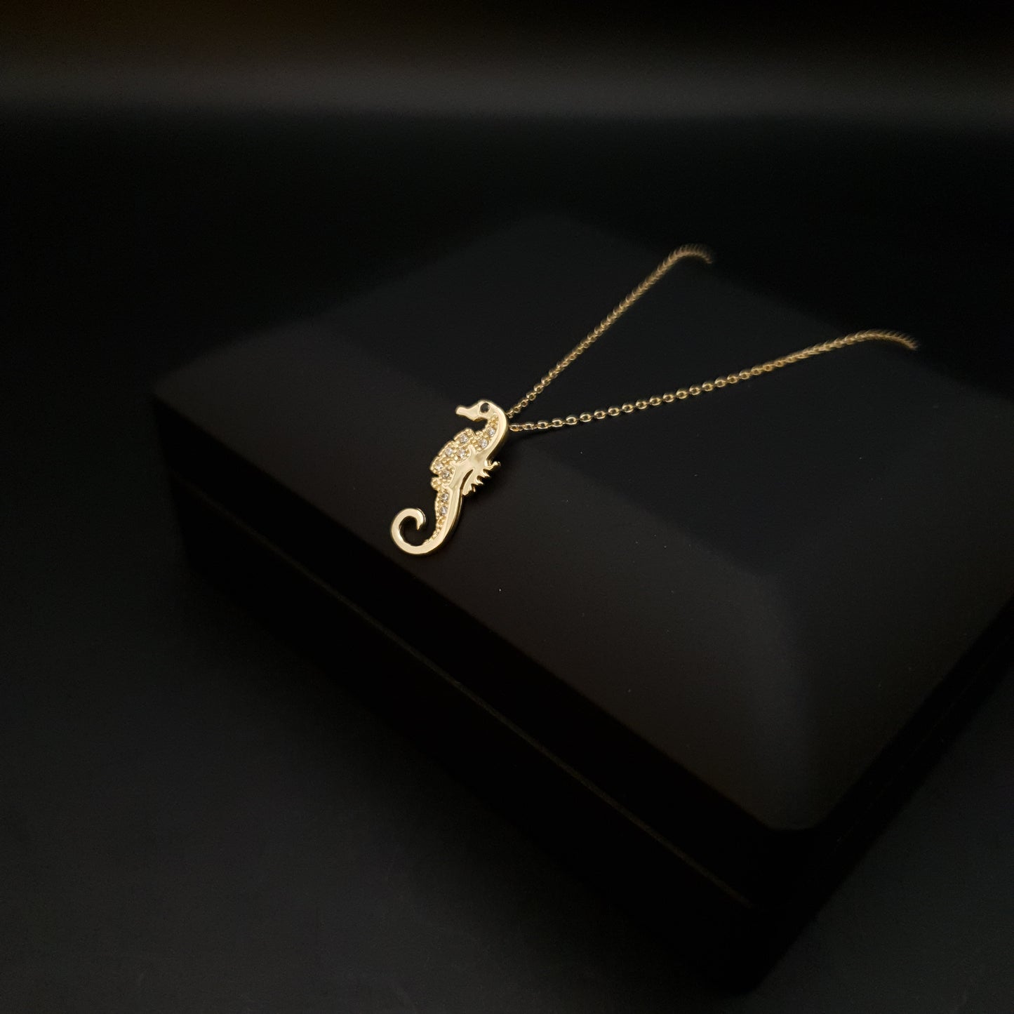 18K Real Gold Sea Horse Charm Necklace, Sea Horse Pendant, charm Necklace, best gift, birthday gift, Delicate Design,sea lovers