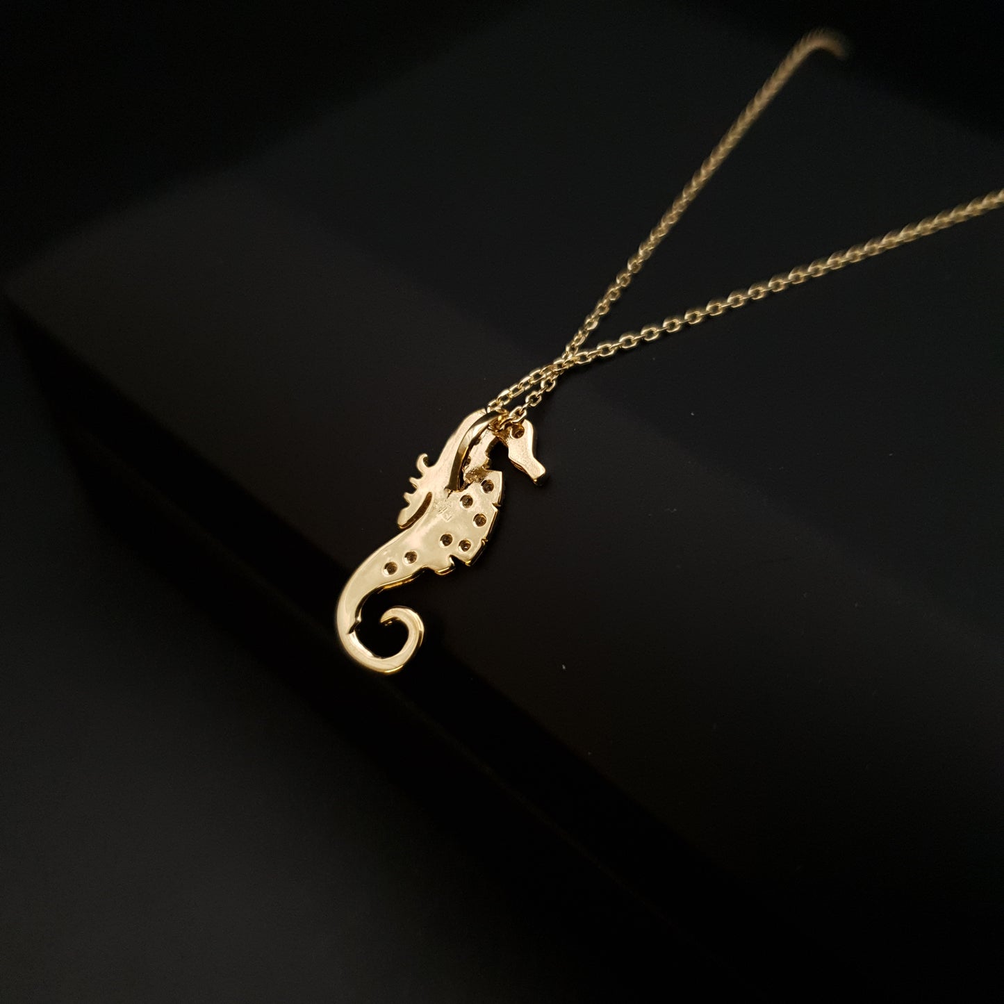18K Real Gold Sea Horse Charm Necklace, Sea Horse Pendant, charm Necklace, best gift, birthday gift, Delicate Design,sea lovers