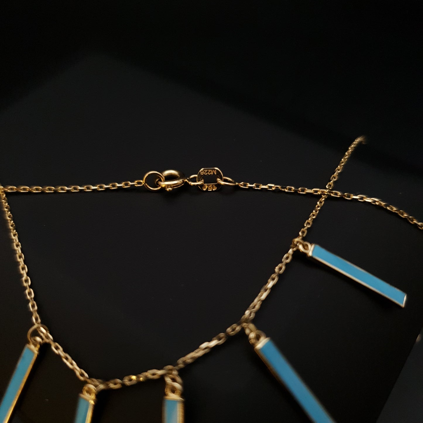 18K Real Gold Turquoise Dainty Bar Necklace, Turquoise Bar Pendant, best gift for her, birthday gift, modern design, charm necklace
