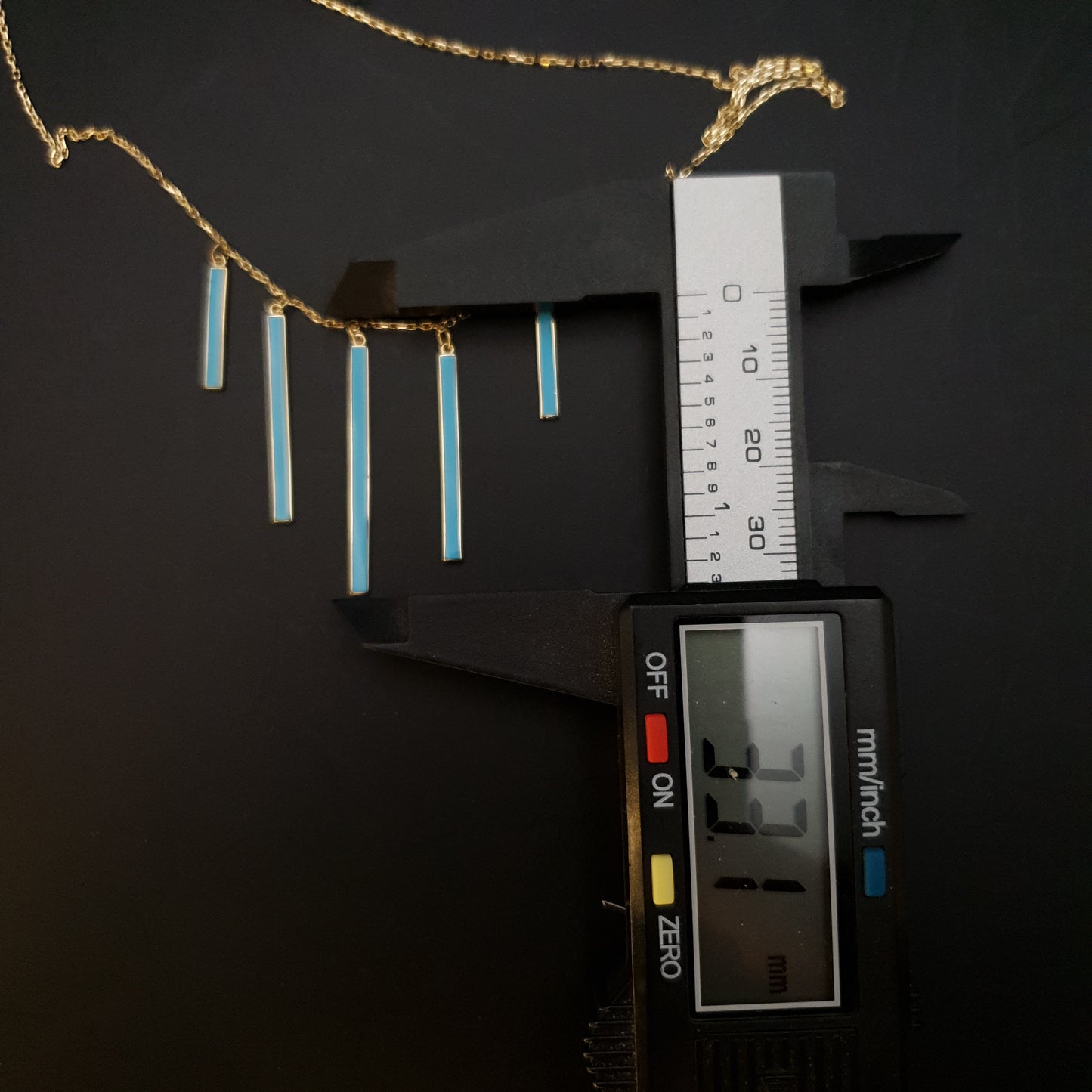 18K Real Gold Turquoise Dainty Bar Necklace, Turquoise Bar Pendant, best gift for her, birthday gift, modern design, charm necklace